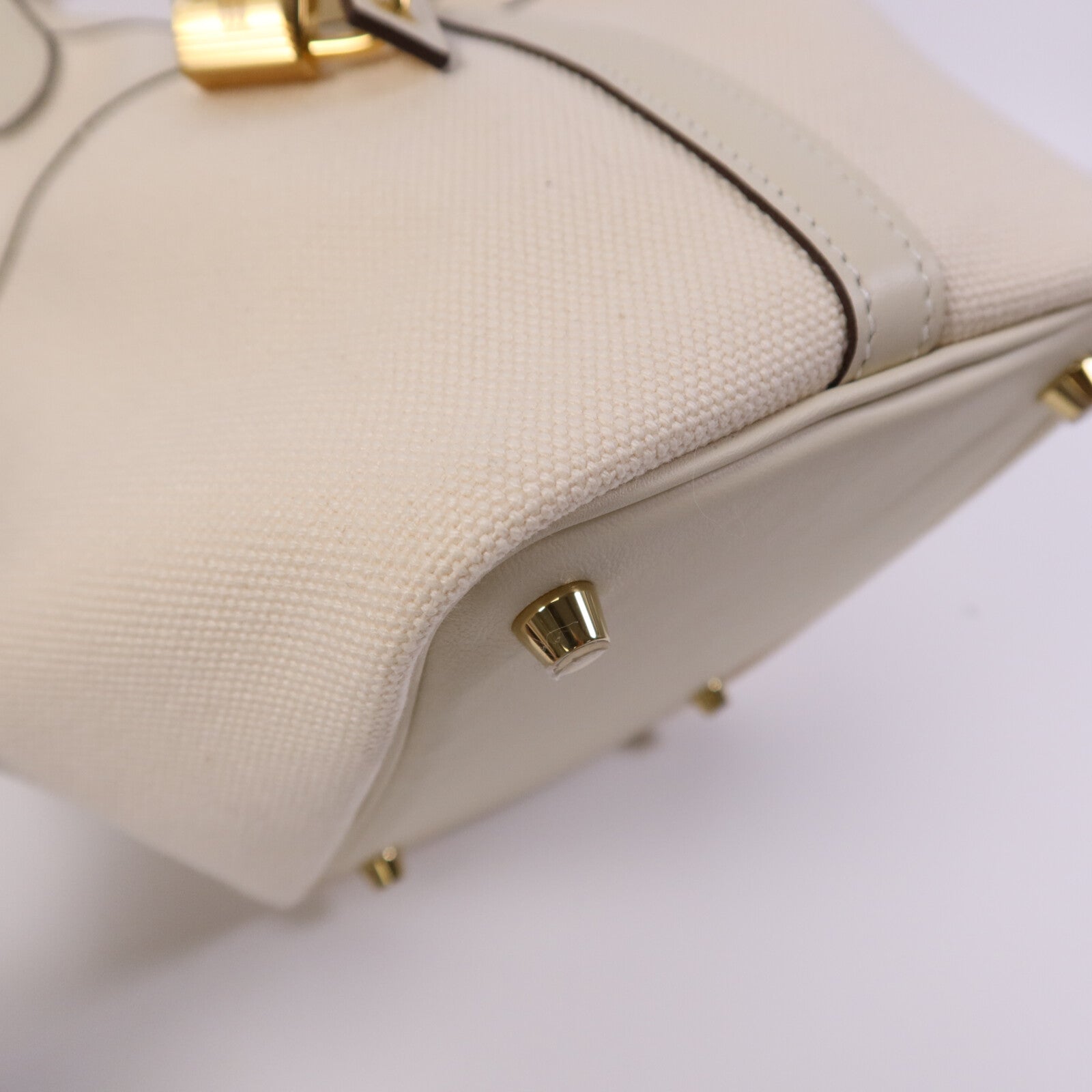 HERMES Swift皮革/帆布Picotin PM金扣手挽袋