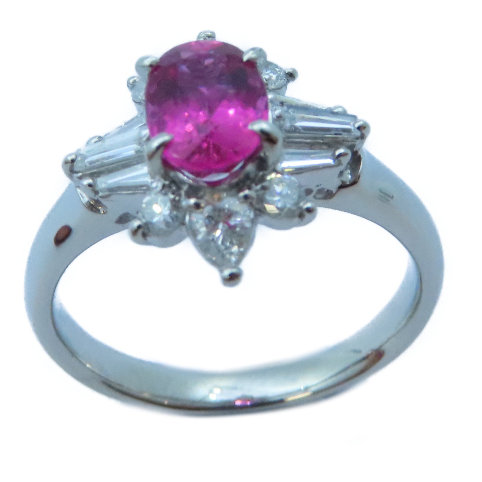 JEWELRY 【激減優惠】PT900白金Tourmaline/Diamond Ring 1.18ct電氣石/0.56ct鑽石戒指US#8