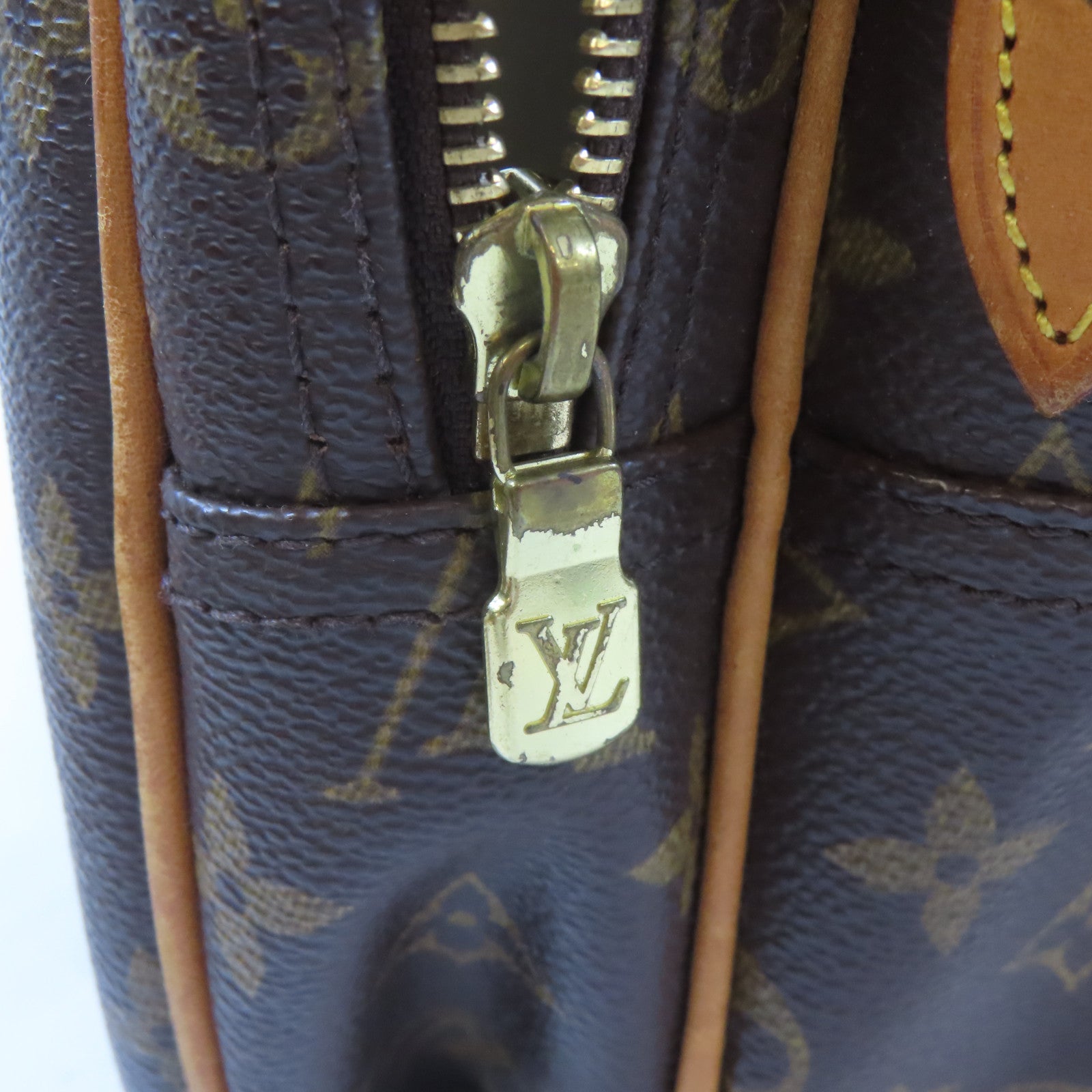 LOUIS VUITTON Monogram Reporter PM金扣肩背袋啡色