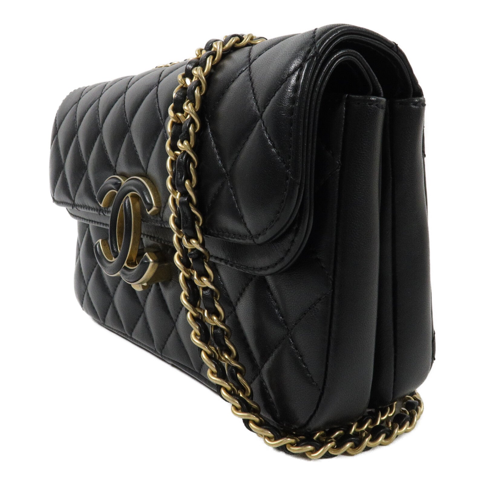 CHANEL 羊皮皮革CC Chic Flap Bag鏈帶肩背袋
