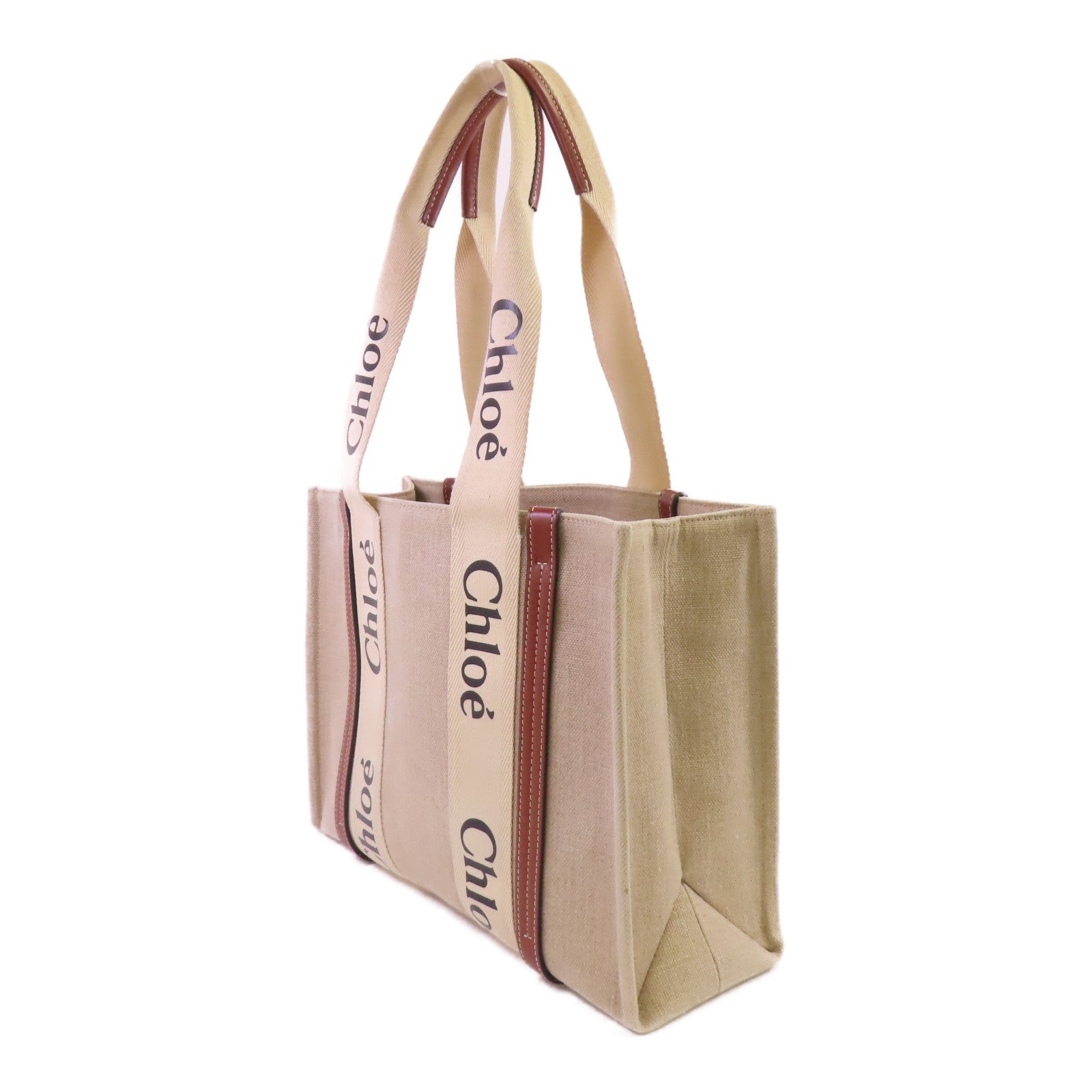 Chloe 帆布Woody Tote Bag肩背袋