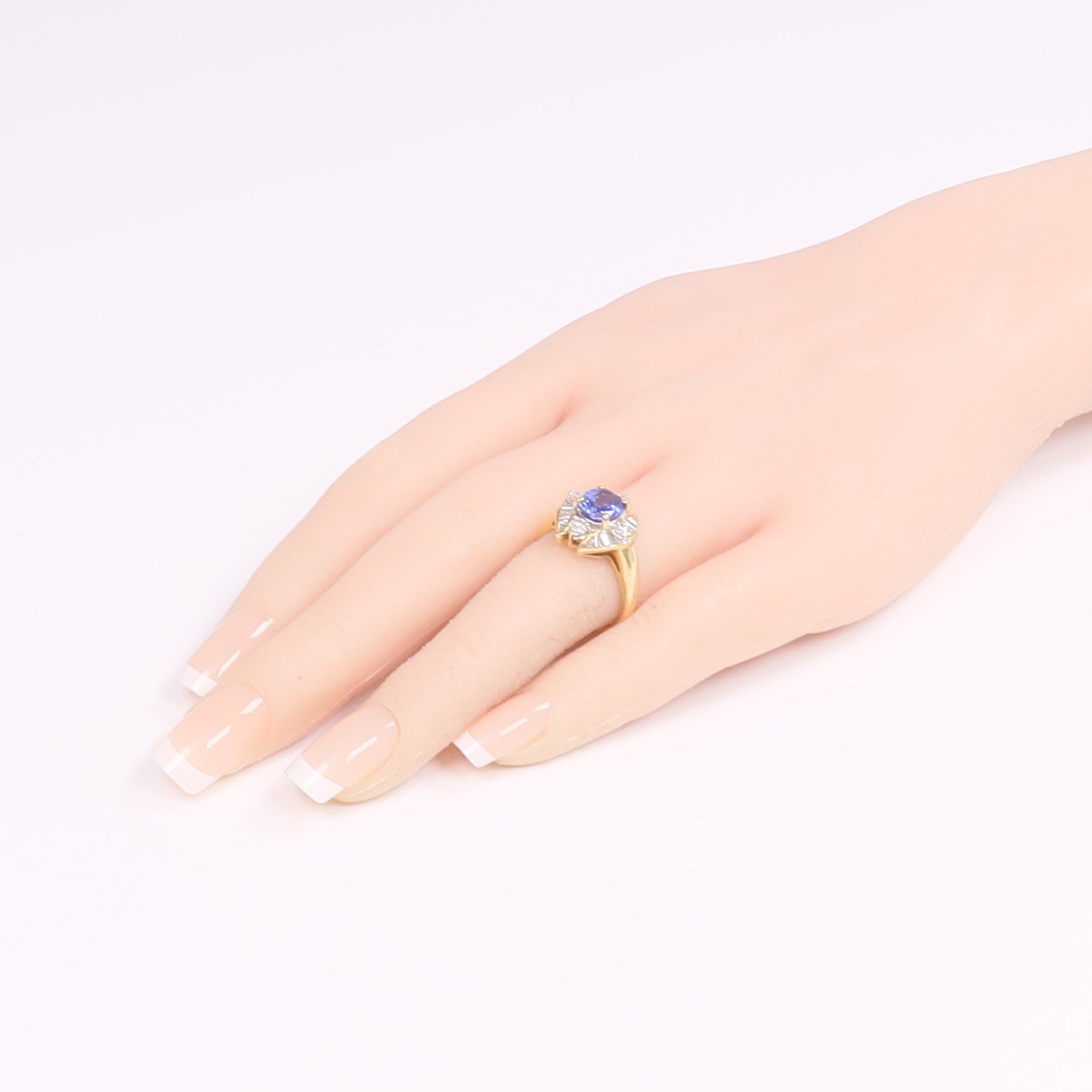 JEWELRY 18K黃金Sapphire Diamond Ring藍寶石/鑽石戒指US#6.25