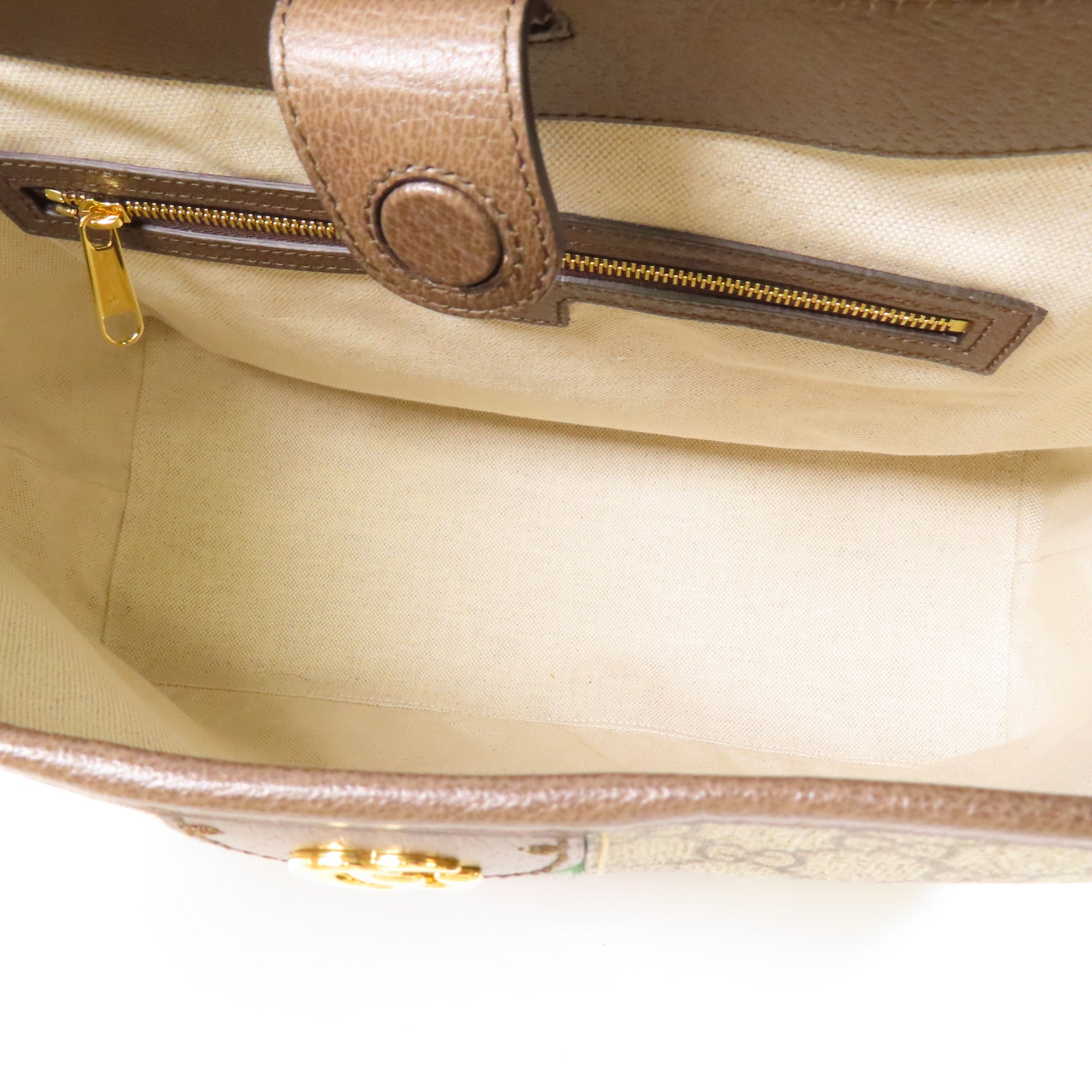 GUCCI GG GHW Supreme Ophidia Shoulder Bag 781392 Coated Canvas Brown