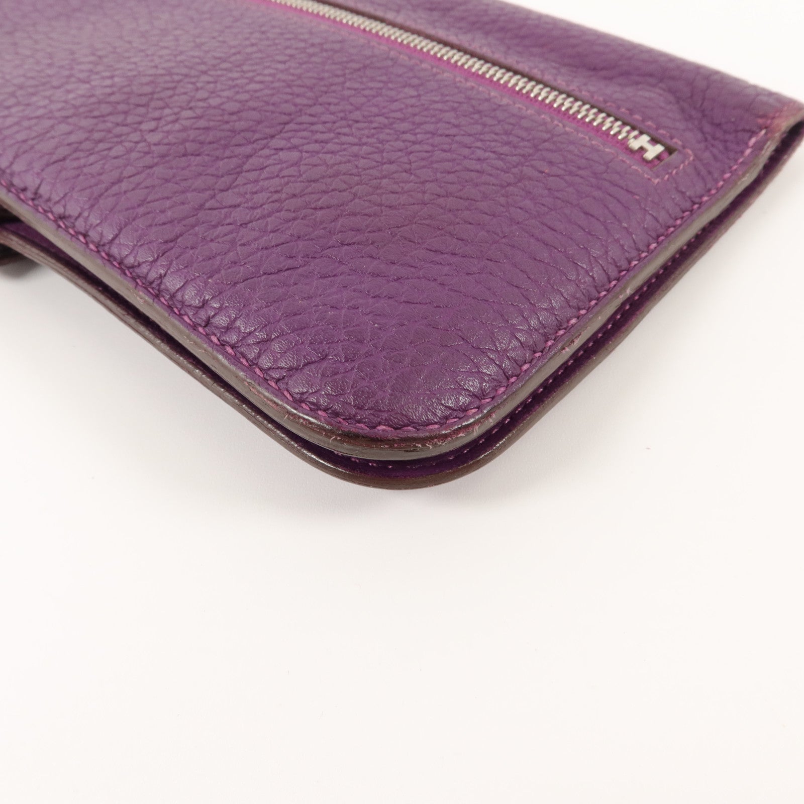 HERMES Togo皮革Dogon GM長錢包Ultraviolet