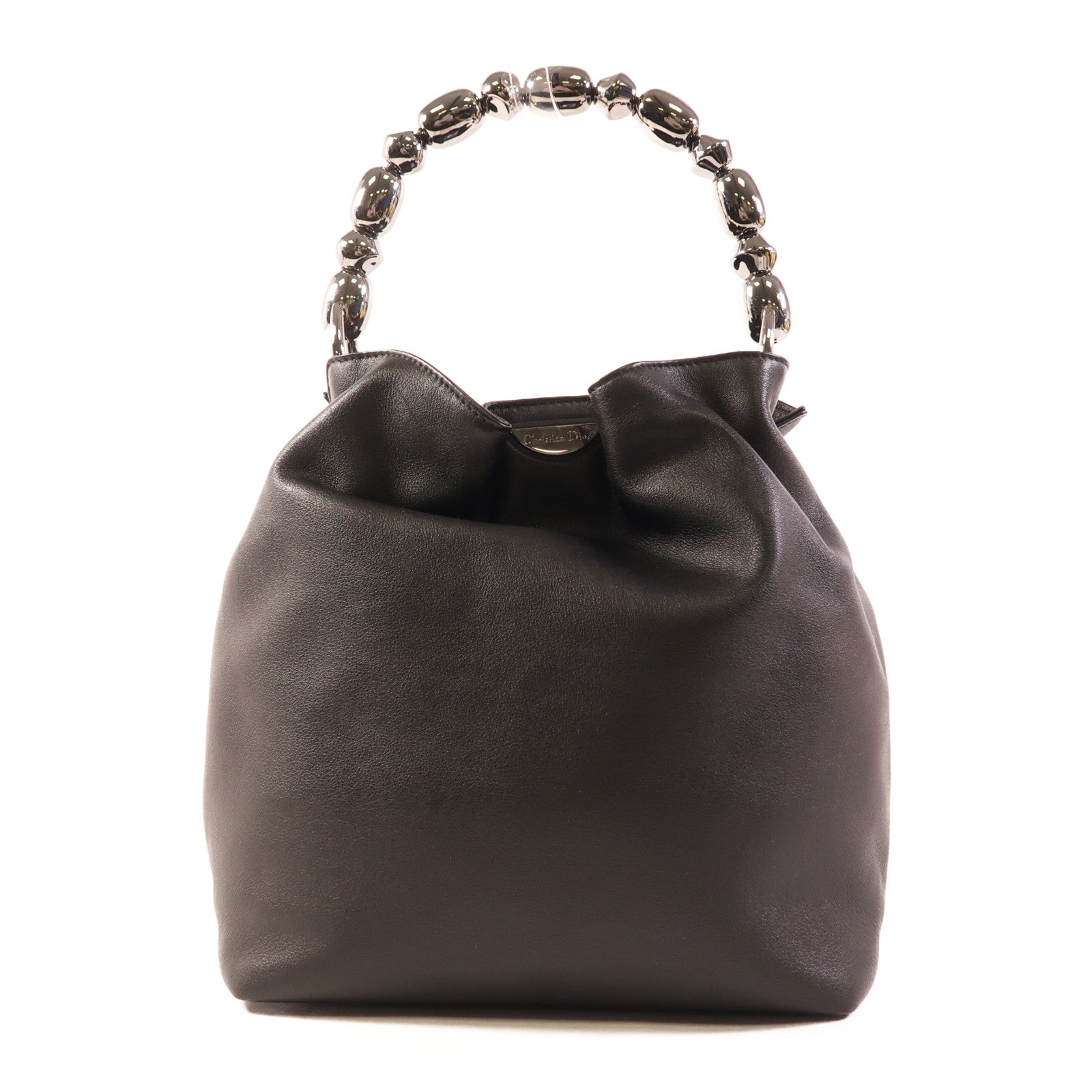 Dior 牛皮皮革Maris Pearl銀扣手挽袋
