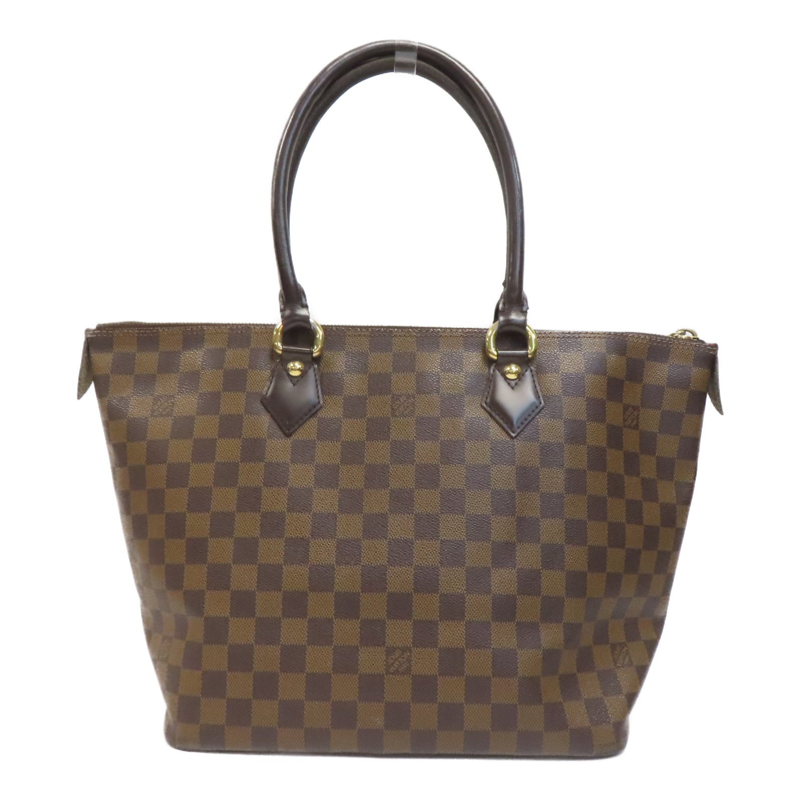 LOUIS VUITTON Damier Saleya MM金扣肩背袋啡色