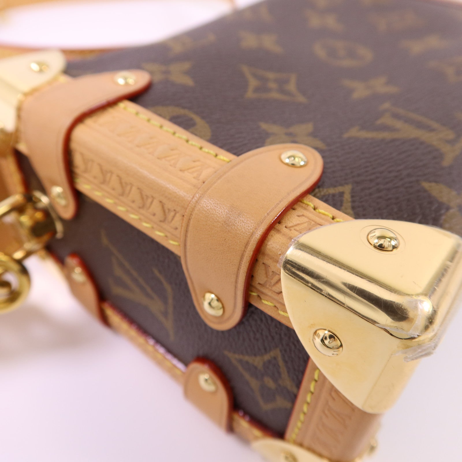 LOUIS VUITTON Monogram Side Trunk PM金扣手挽肩背兩用袋
