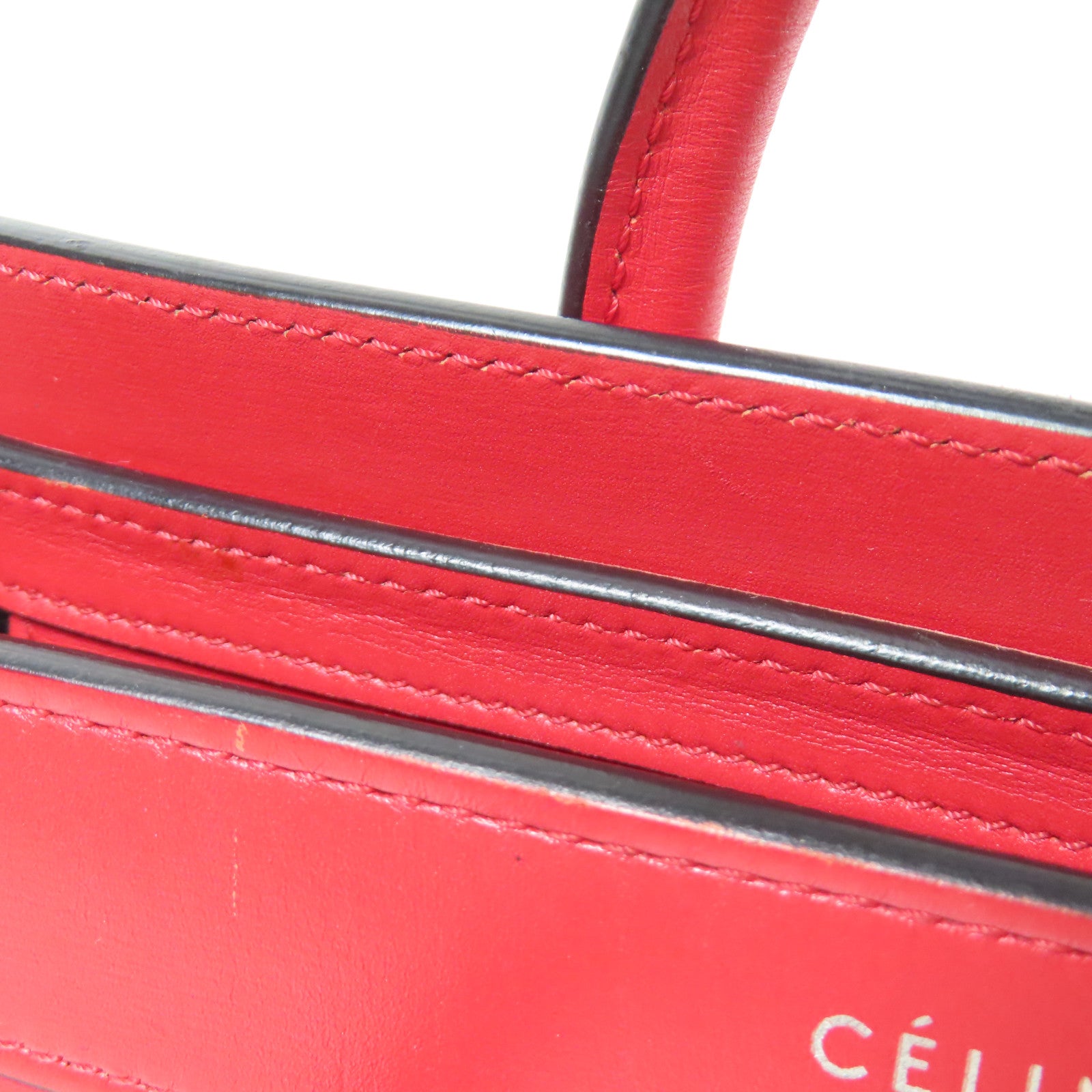 CELINE 牛皮皮革Nano Luggage銀扣手挽肩背兩用袋