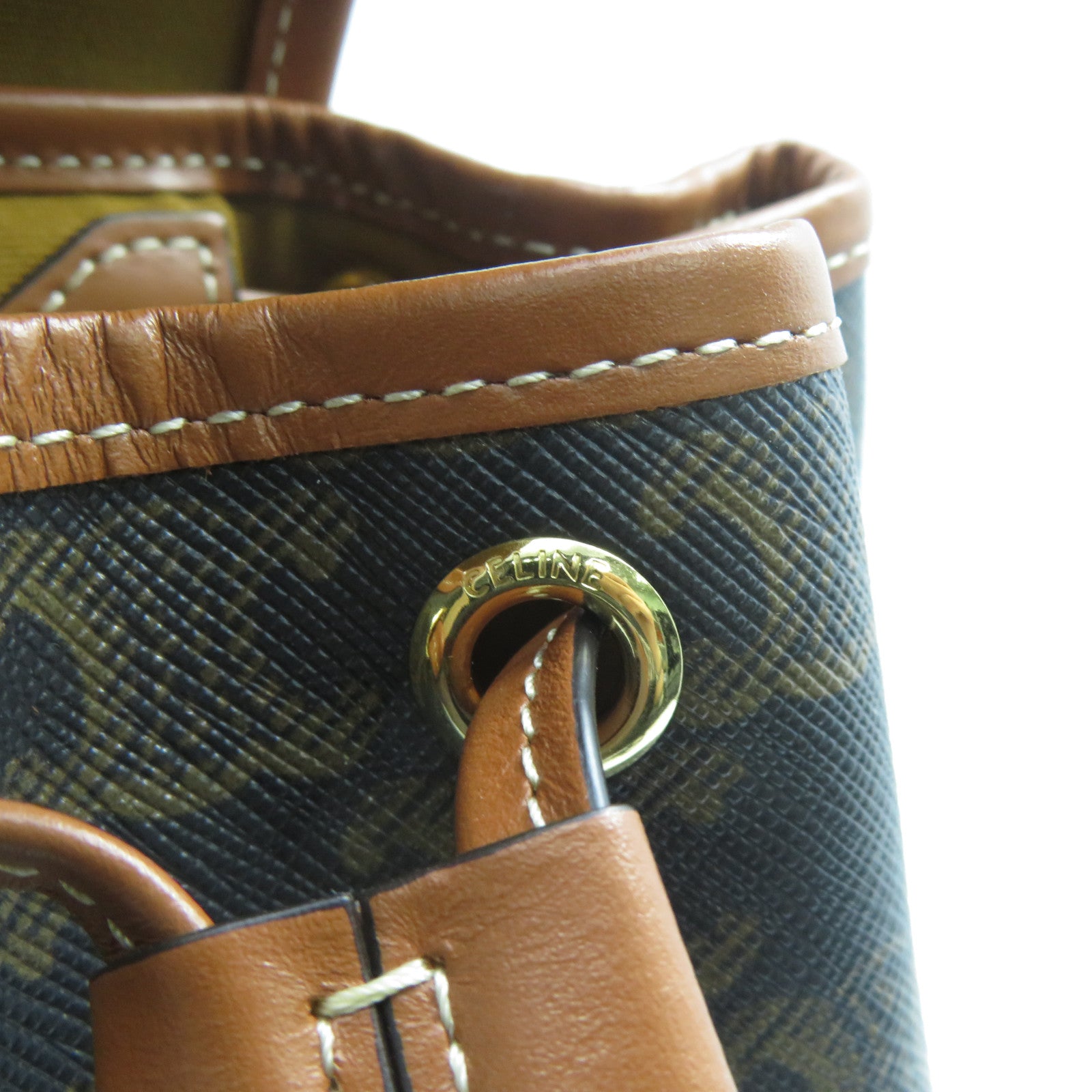 CELINE 塗層帆布Triomphe Mini Backpack金扣背包啡色