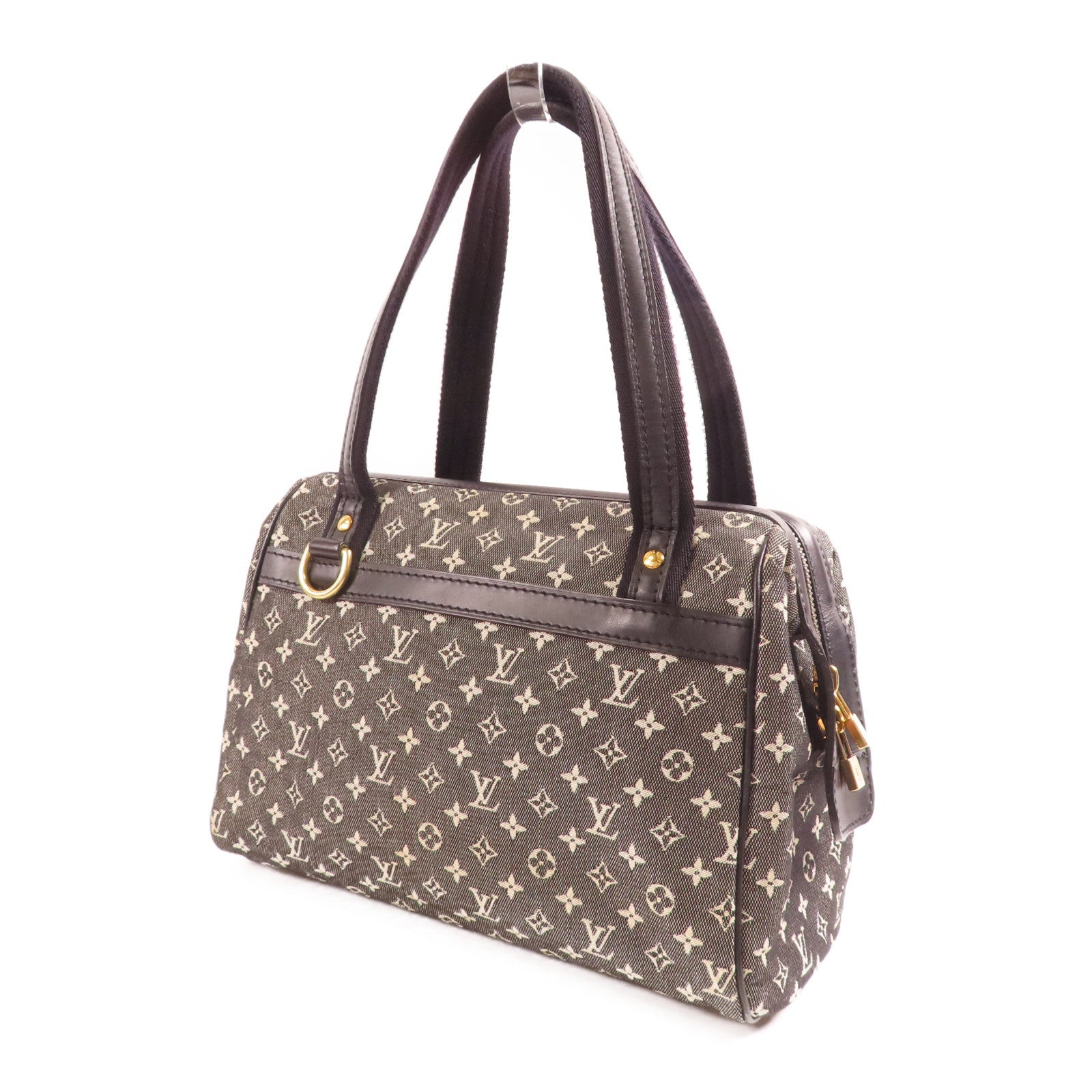 LOUIS VUITTON Monogram Mini Josephine PM金扣肩背袋黑色/米色