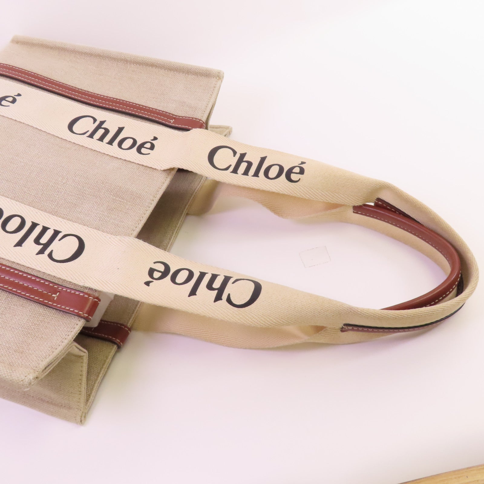 Chloe 帆布Woody Tote Bag肩背袋