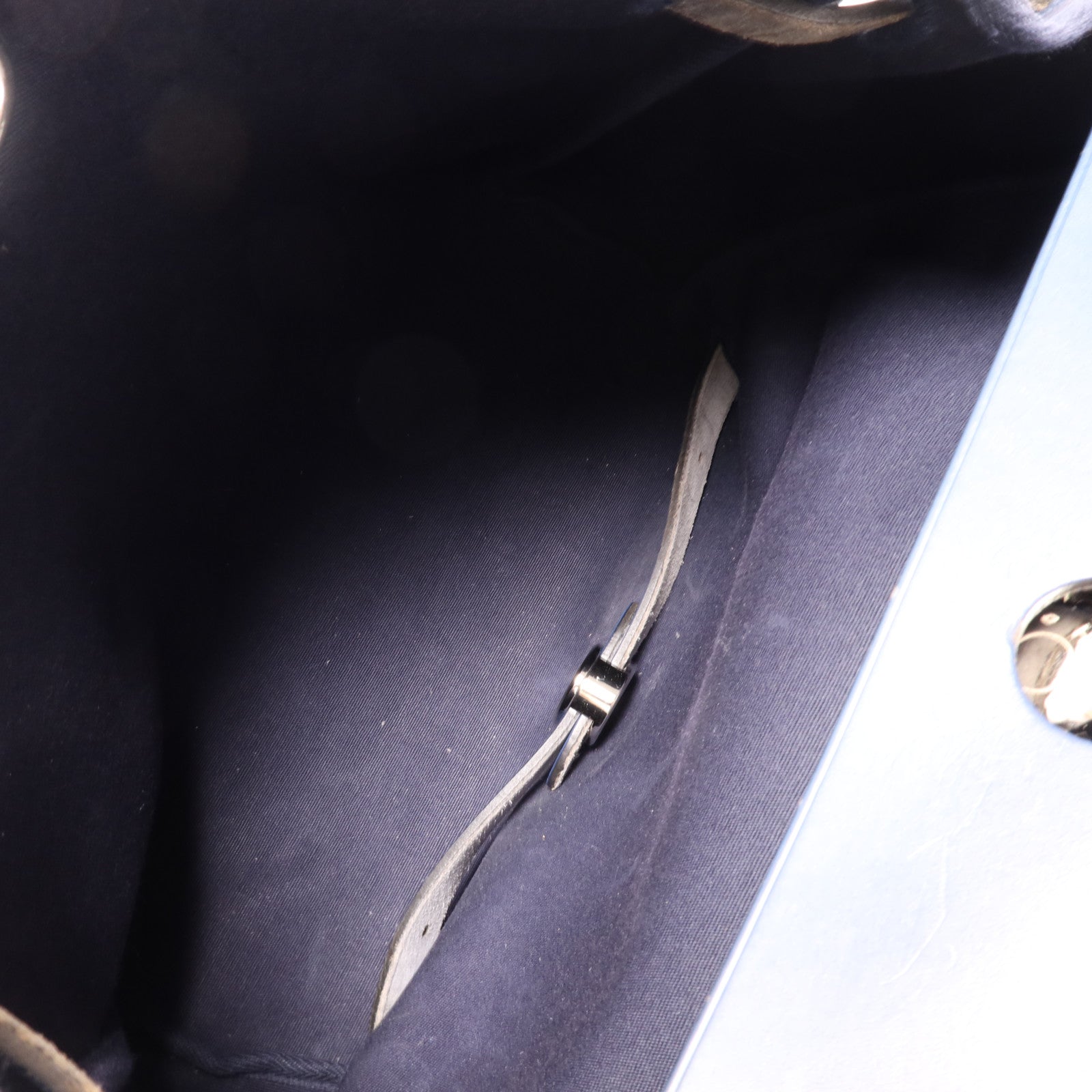 HERMES 帆布/皮革Herbag Backpack銀扣背包Navy