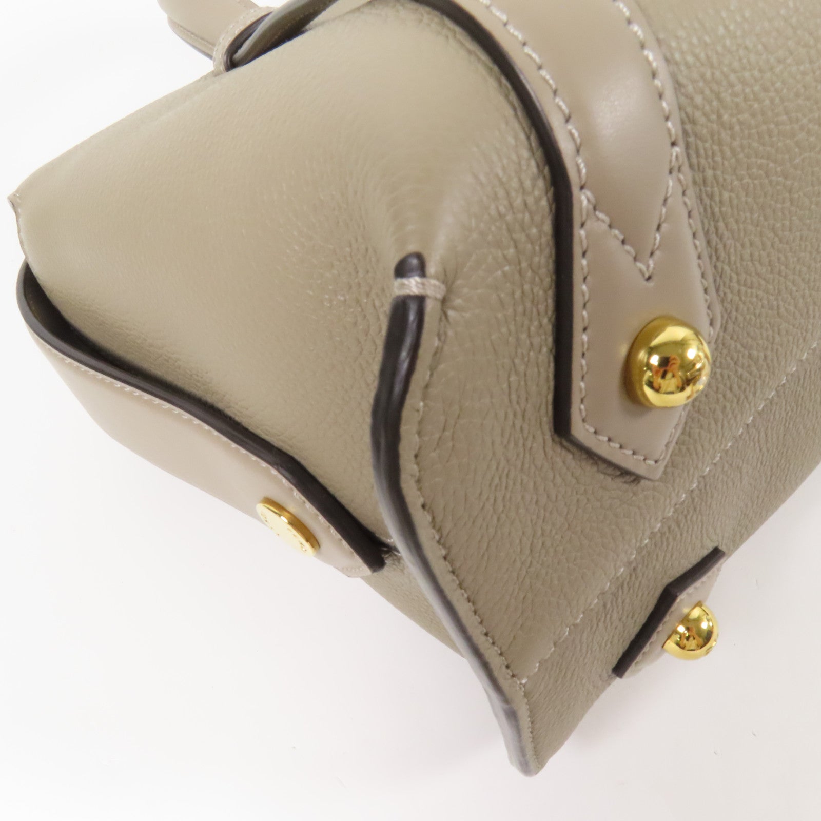 FENDI 牛皮皮革Boston 365金扣手挽肩背兩用袋米