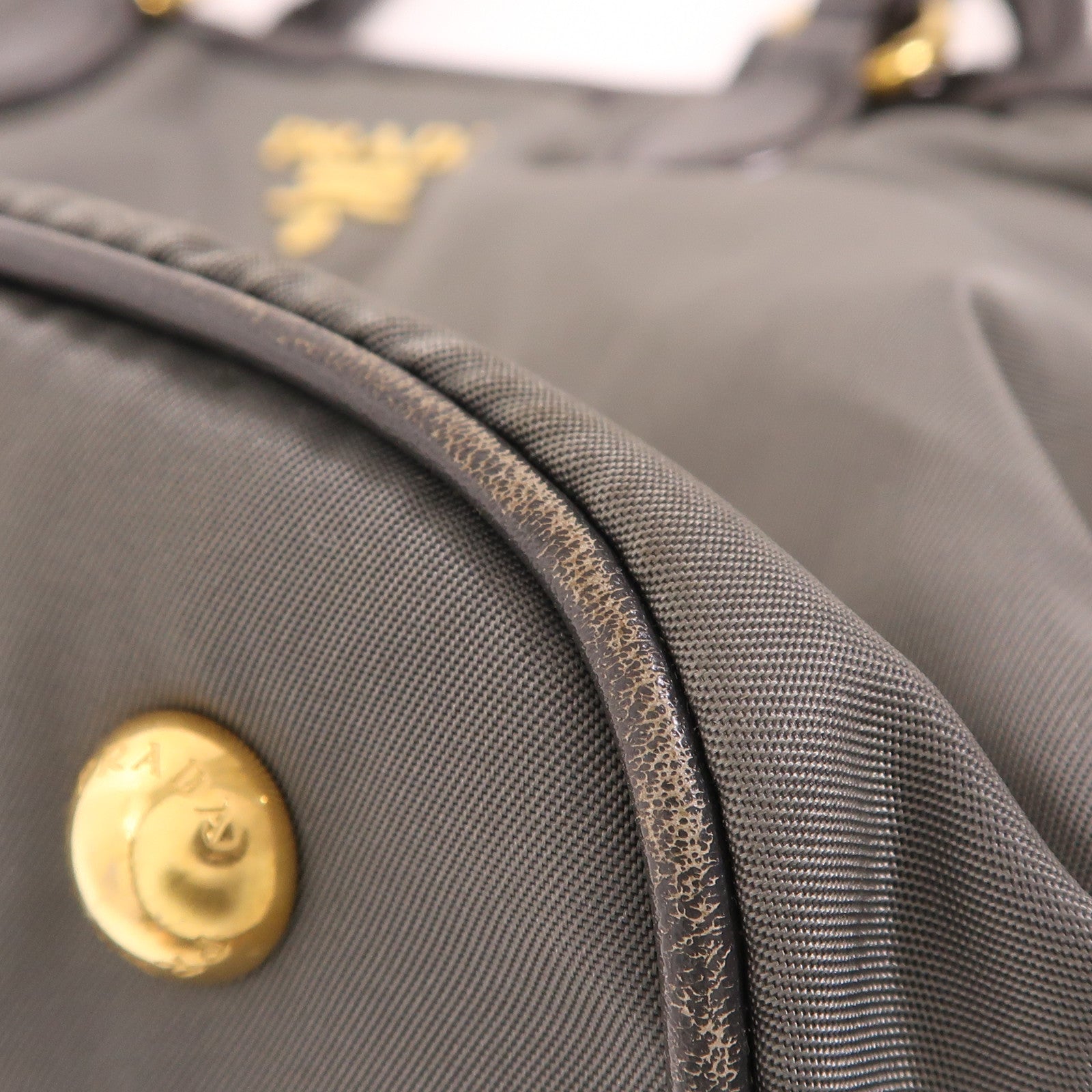 PRADA 帆布2 Way Shoulder金扣手挽肩背兩用袋