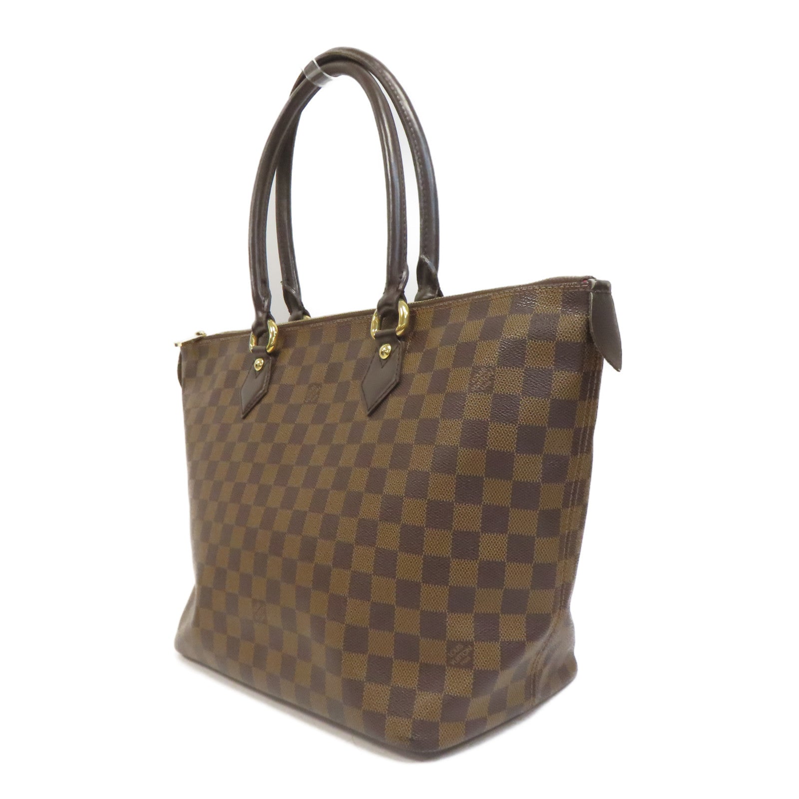 LOUIS VUITTON Damier Saleya MM金扣肩背袋啡色