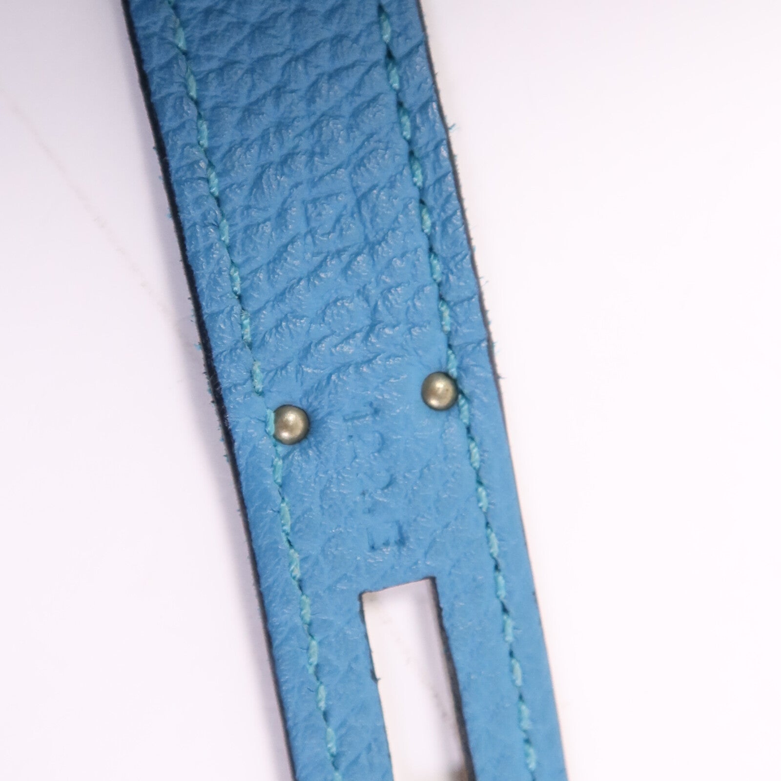 HERMES Clemence皮革So Kelly 26銀扣肩背袋Turquoise