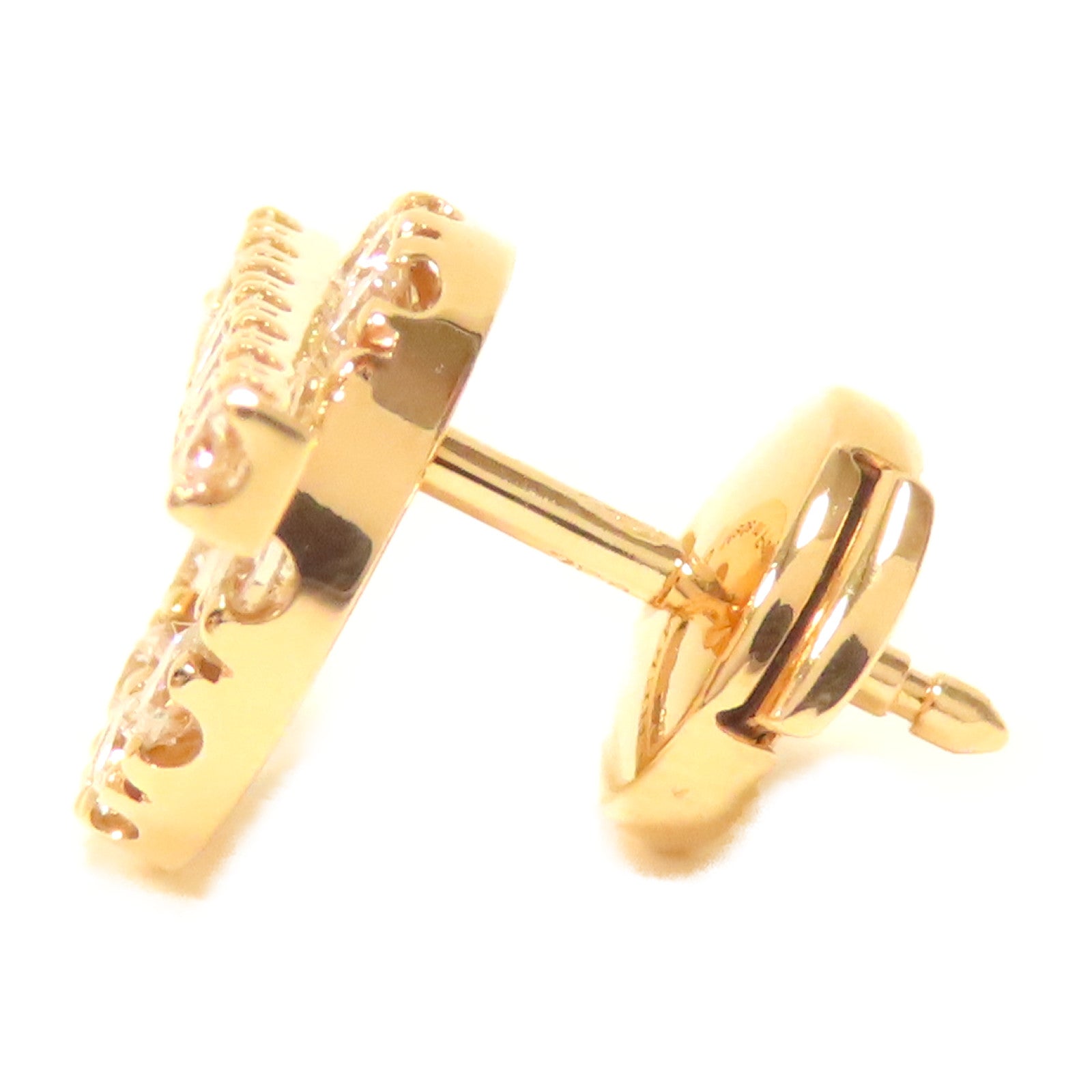 HERMES 【激減優惠】18K黃金Finesse Earrings0.92ct鑽石耳環金色