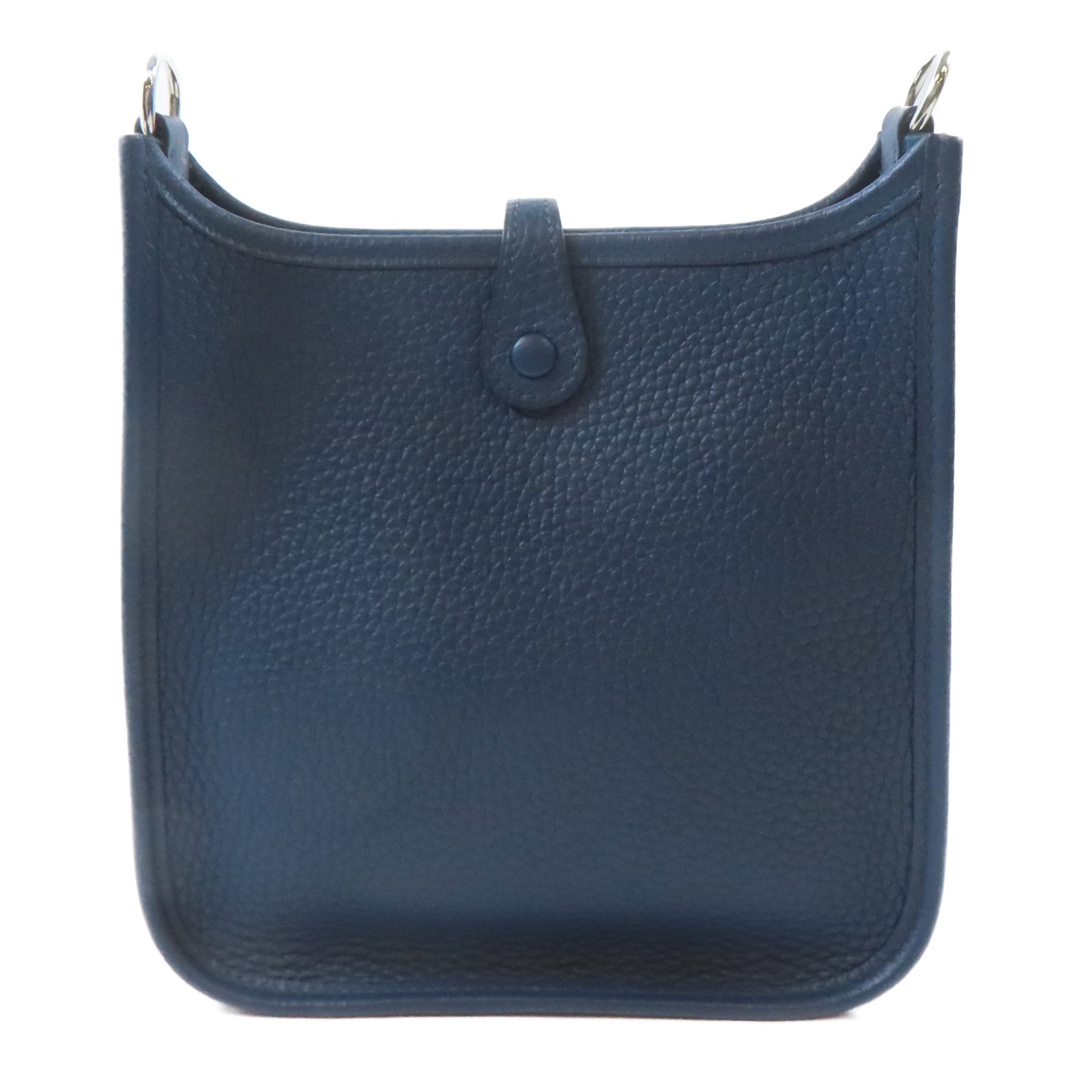 HERMES Clemence皮革Evelyne TPM銀扣肩背袋Bleu De Prusse/藍色