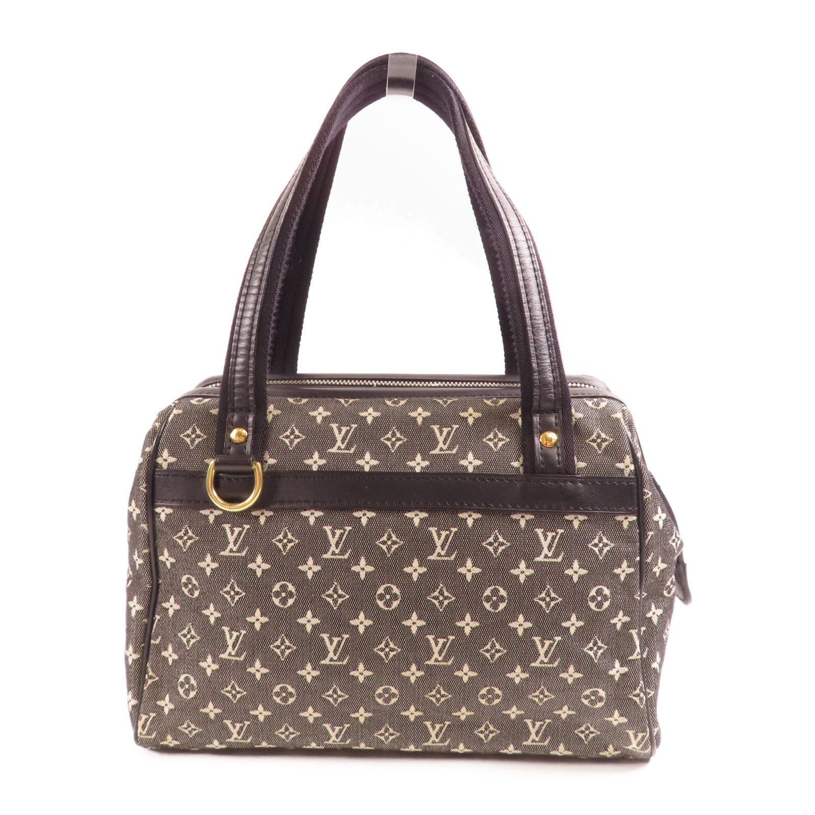 LOUIS VUITTON Monogram Mini Josephine PM金扣肩背袋黑色/米色