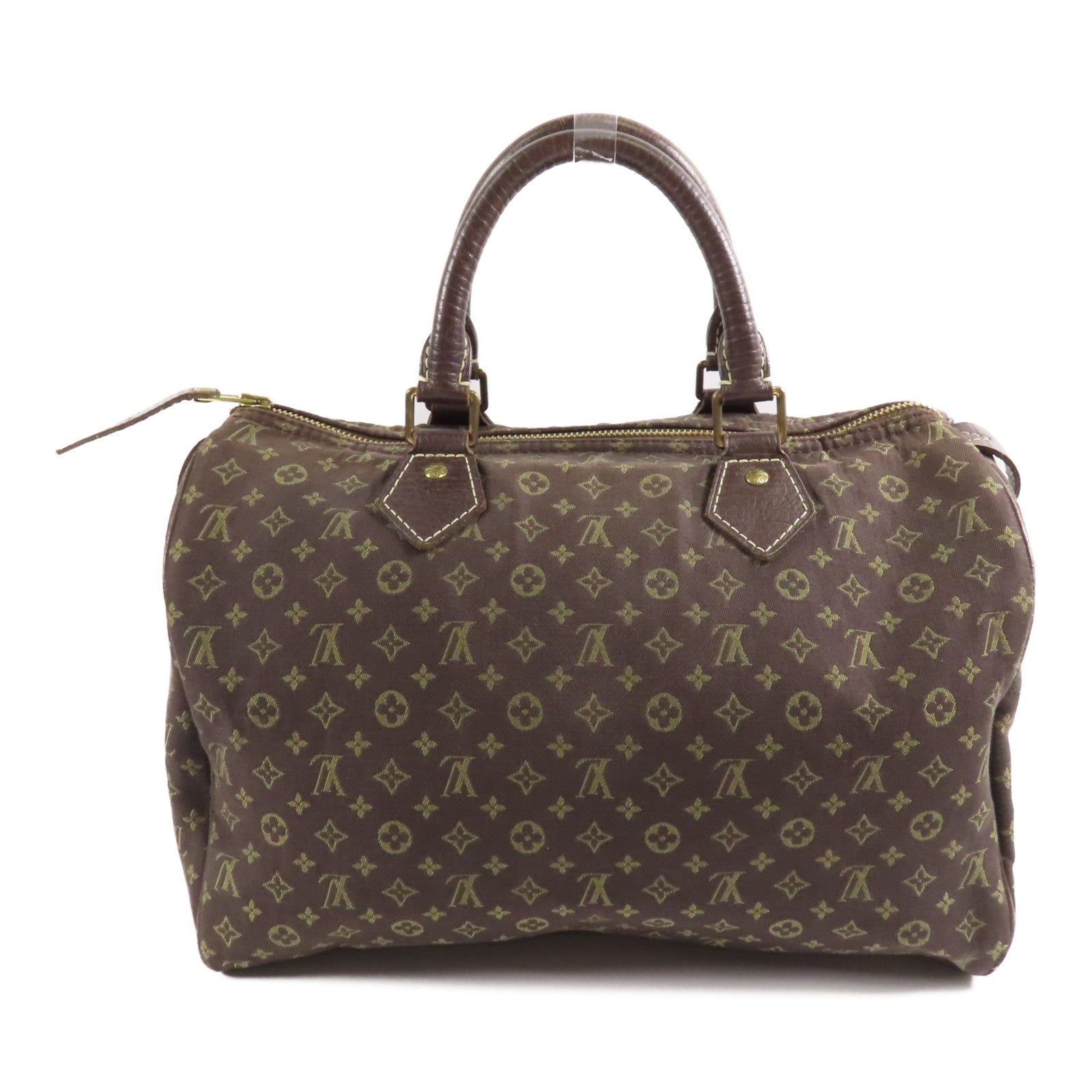 LOUIS VUITTON LV GHW Speedy 30 Handbag M95224 Monogram Mini Lin Brown