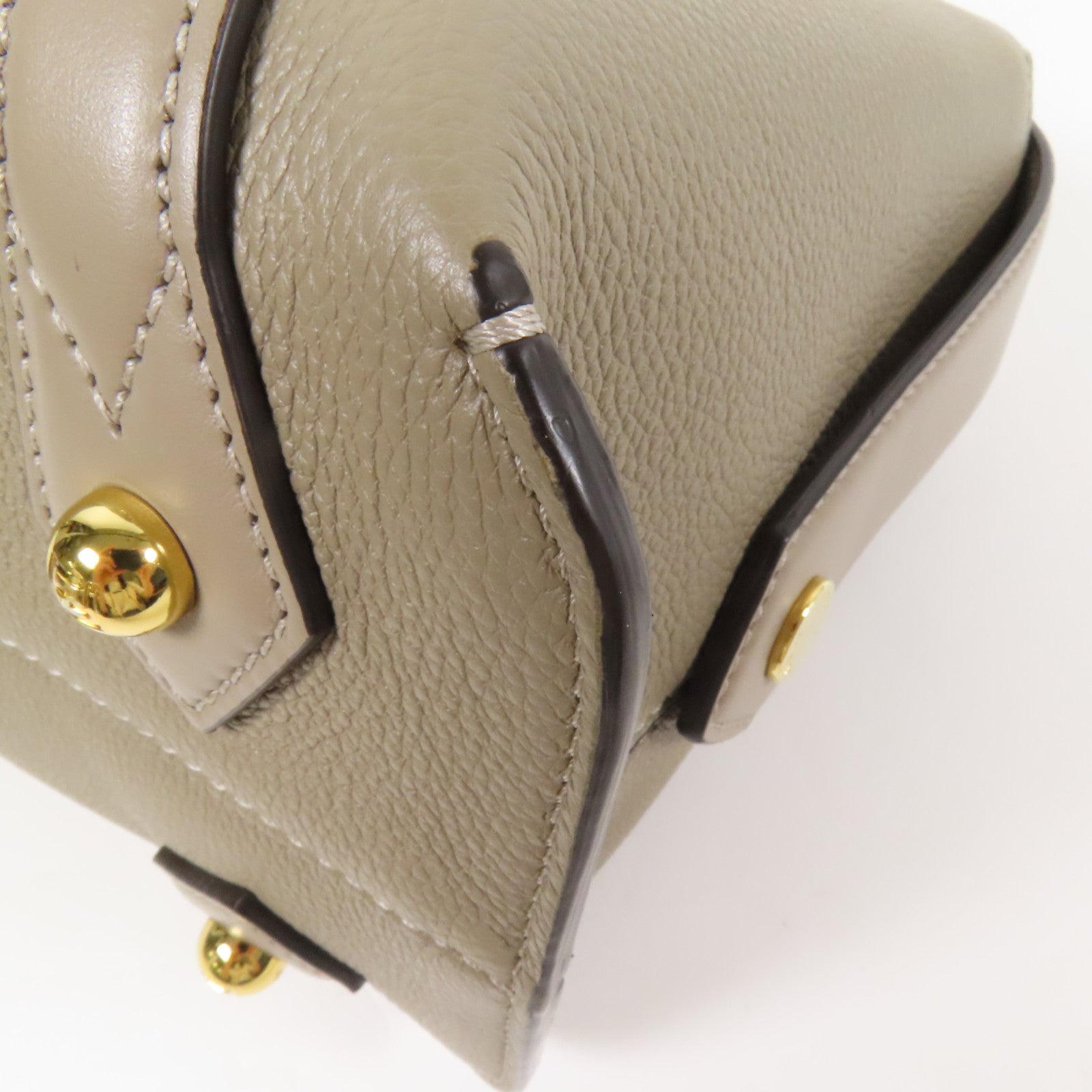 FENDI 牛皮皮革Boston 365金扣手挽肩背兩用袋米