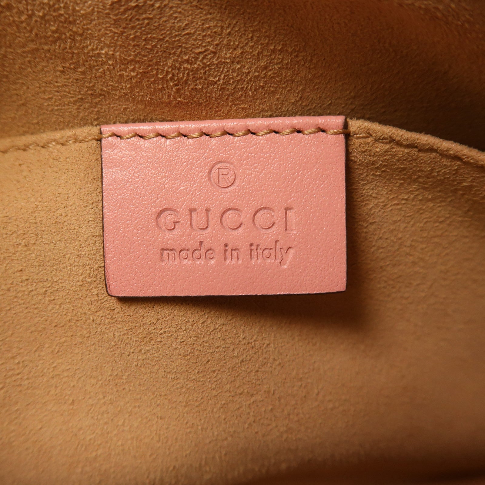 GUCCI 牛皮皮革GG Marmont Mini銀扣鏈帶肩背袋粉紅色