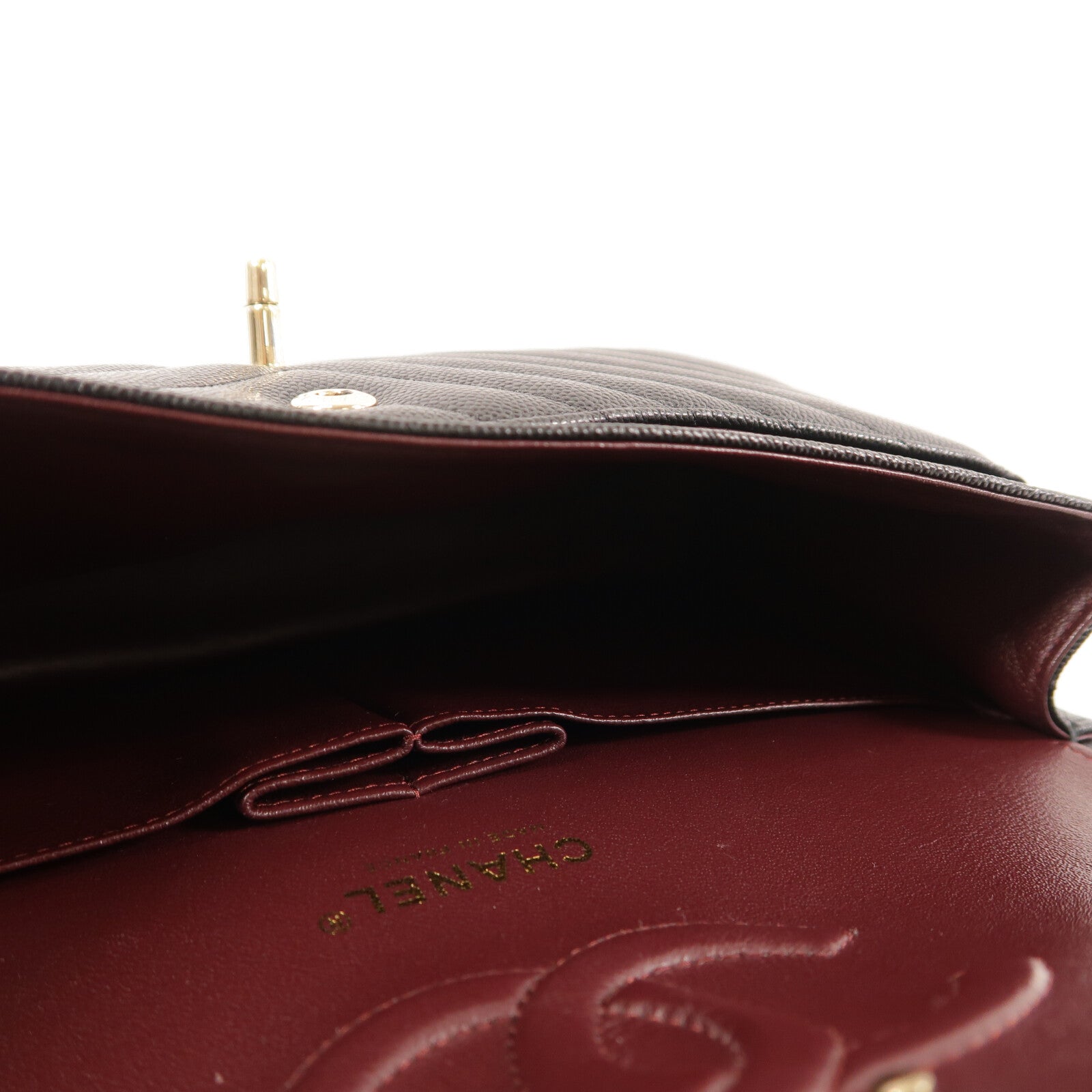 CHANEL 牛皮皮革Classic 25 Chevron鏈帶肩背袋