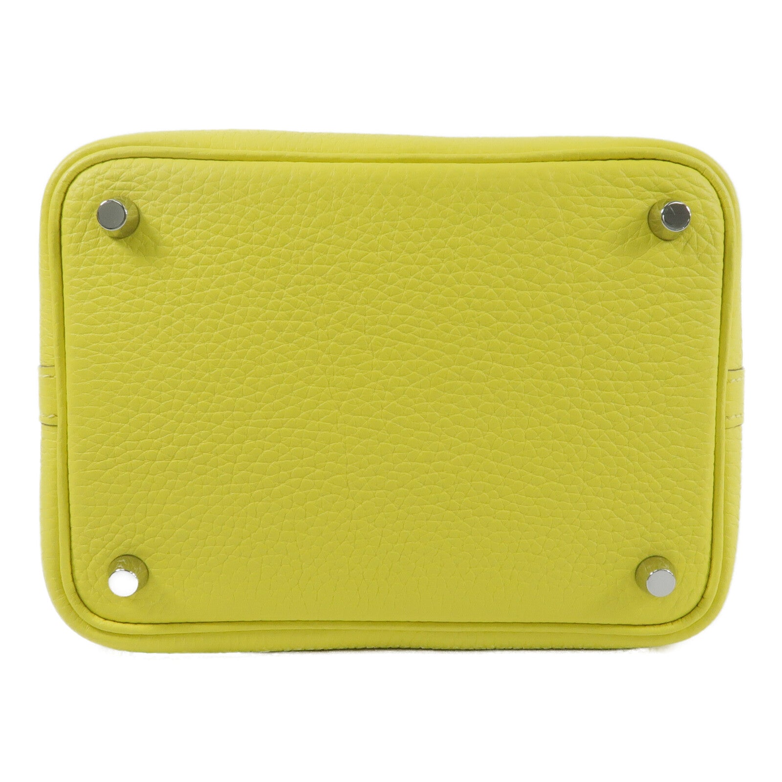 HERMES Clemence皮革Picotin PM手挽袋Jaune de Naples