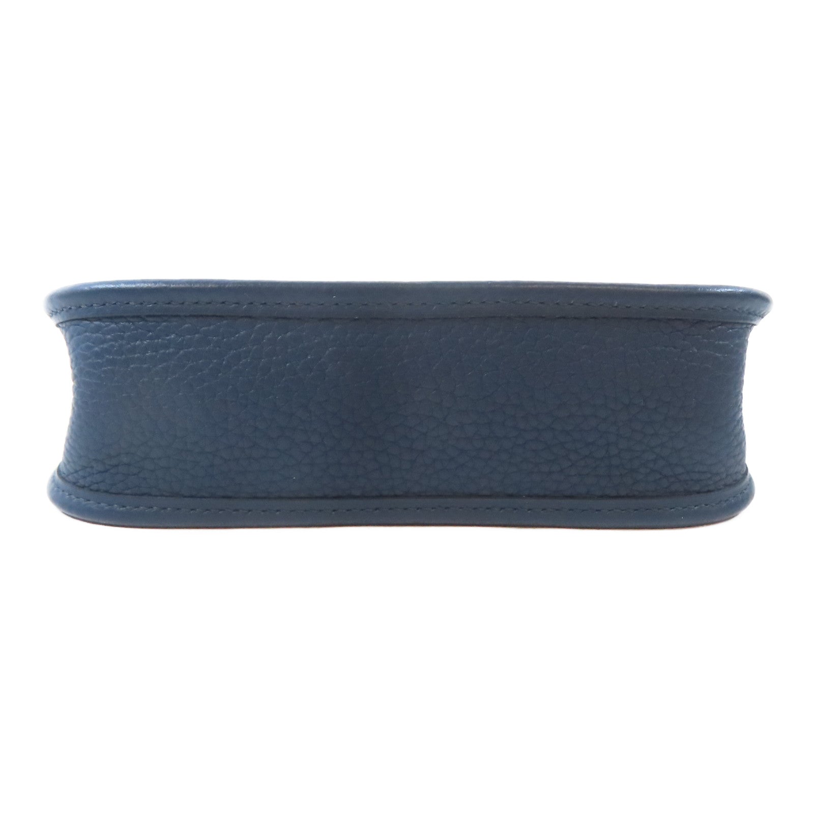 HERMES Clemence皮革Evelyne TPM銀扣肩背袋Bleu De Prusse/藍色