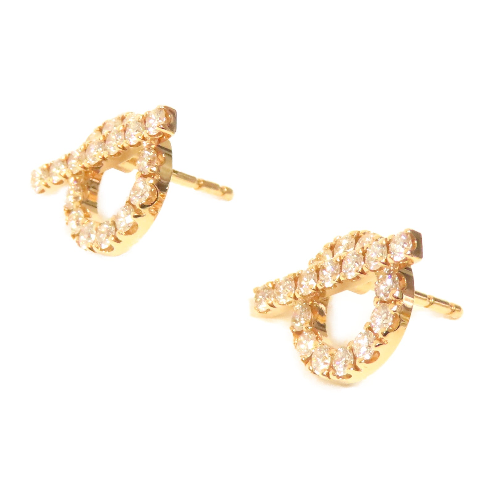 HERMES 【激減優惠】18K黃金Finesse Earrings0.92ct鑽石耳環金色