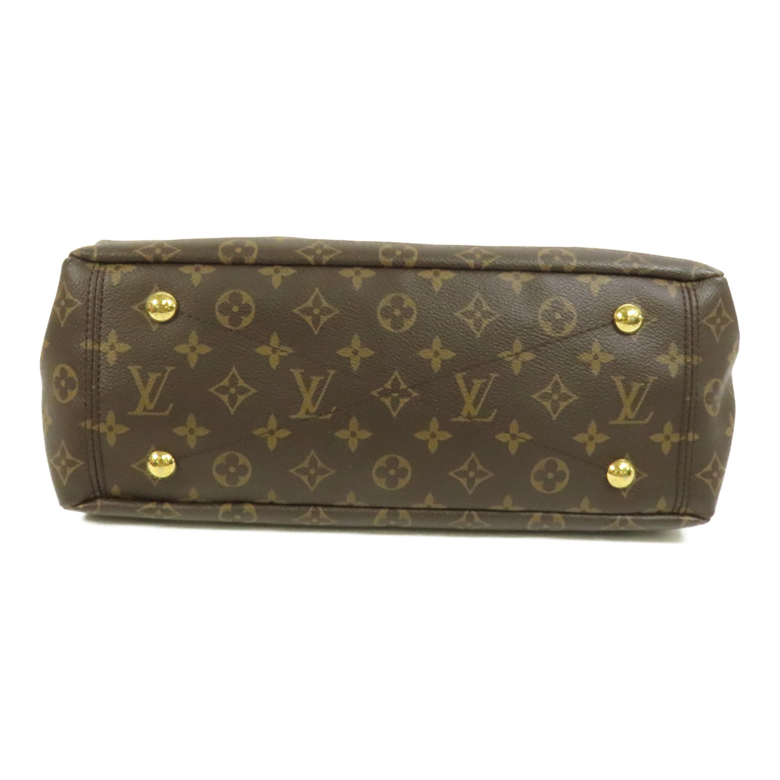 LOUIS VUITTON Monogram Pallas金扣手挽肩背兩用袋棕色/紅色