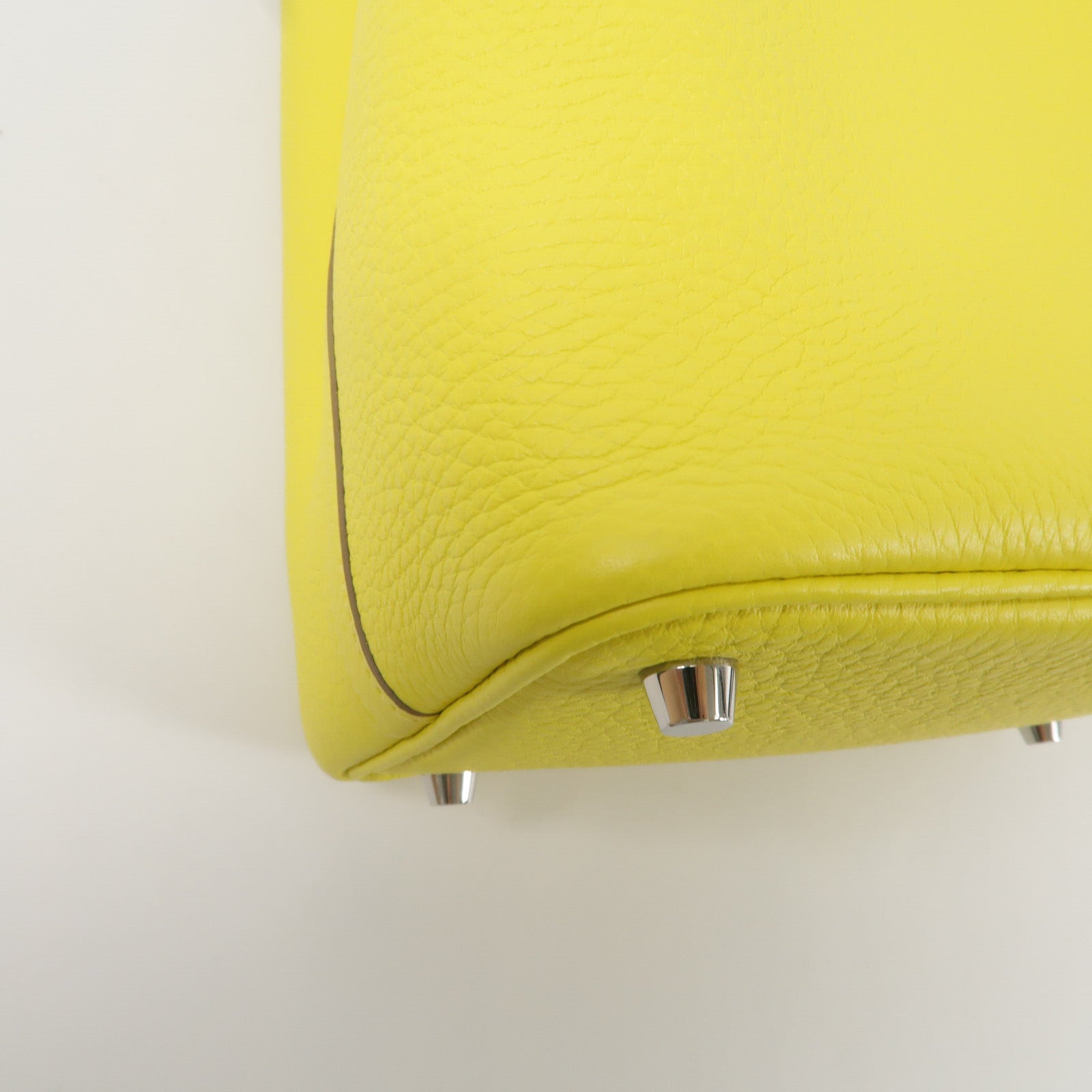HERMES Clemence皮革Picotin PM手挽袋Jaune de Naples