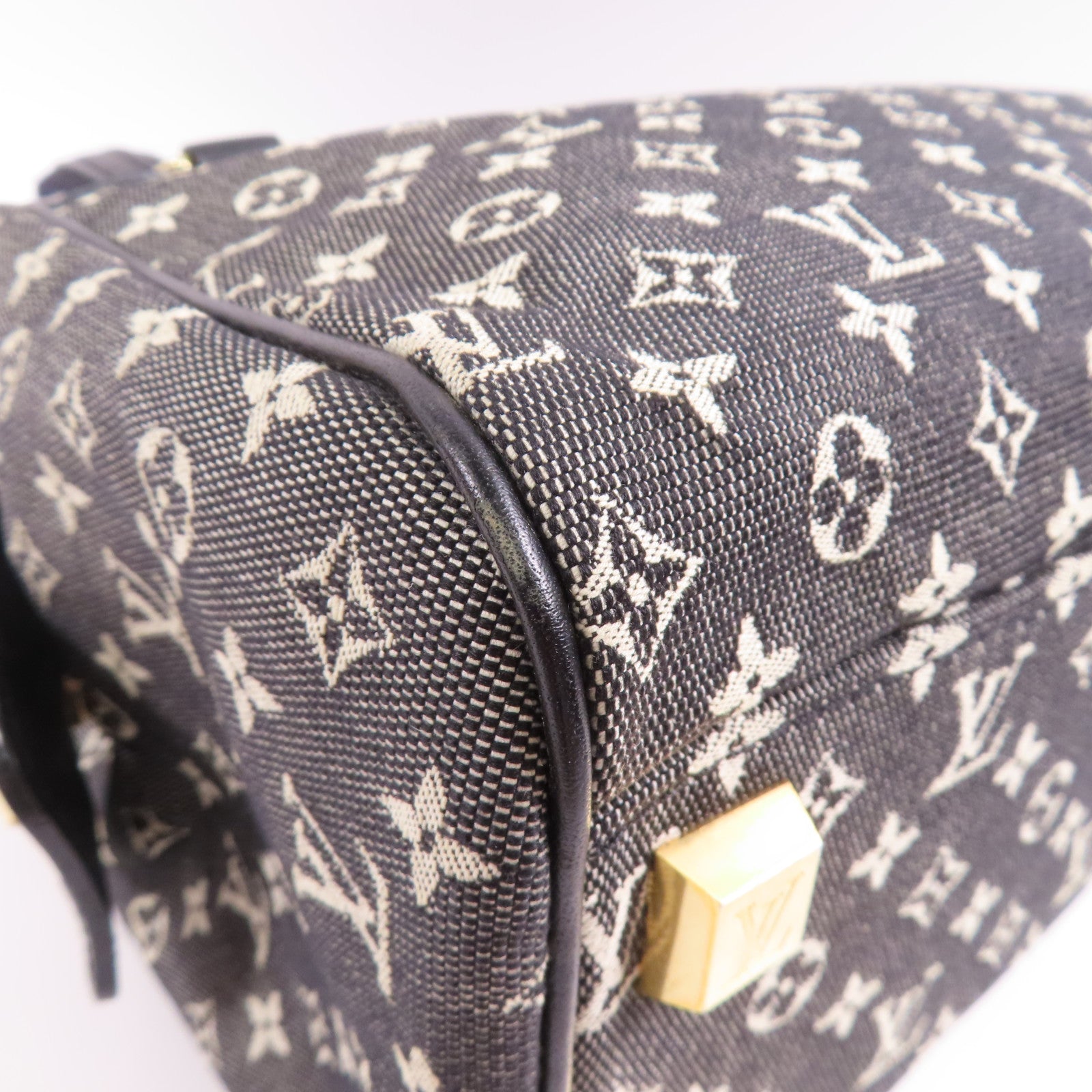 LOUIS VUITTON Monogram Mini Josephine PM金扣肩背袋黑色/米色