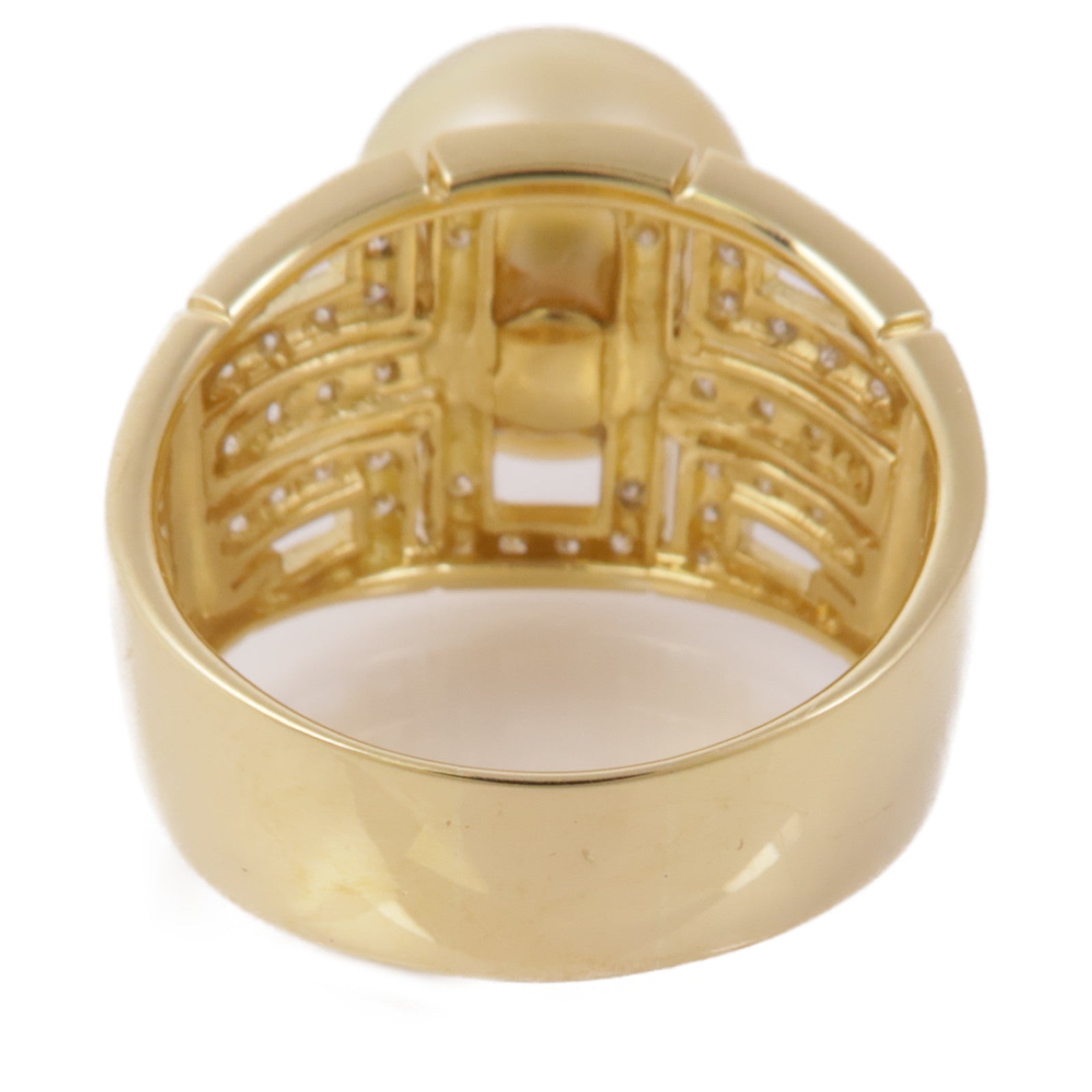 JEWELRY 18K黃金Pearl/Diamond Ring 珍珠/鑽石戒指US#8