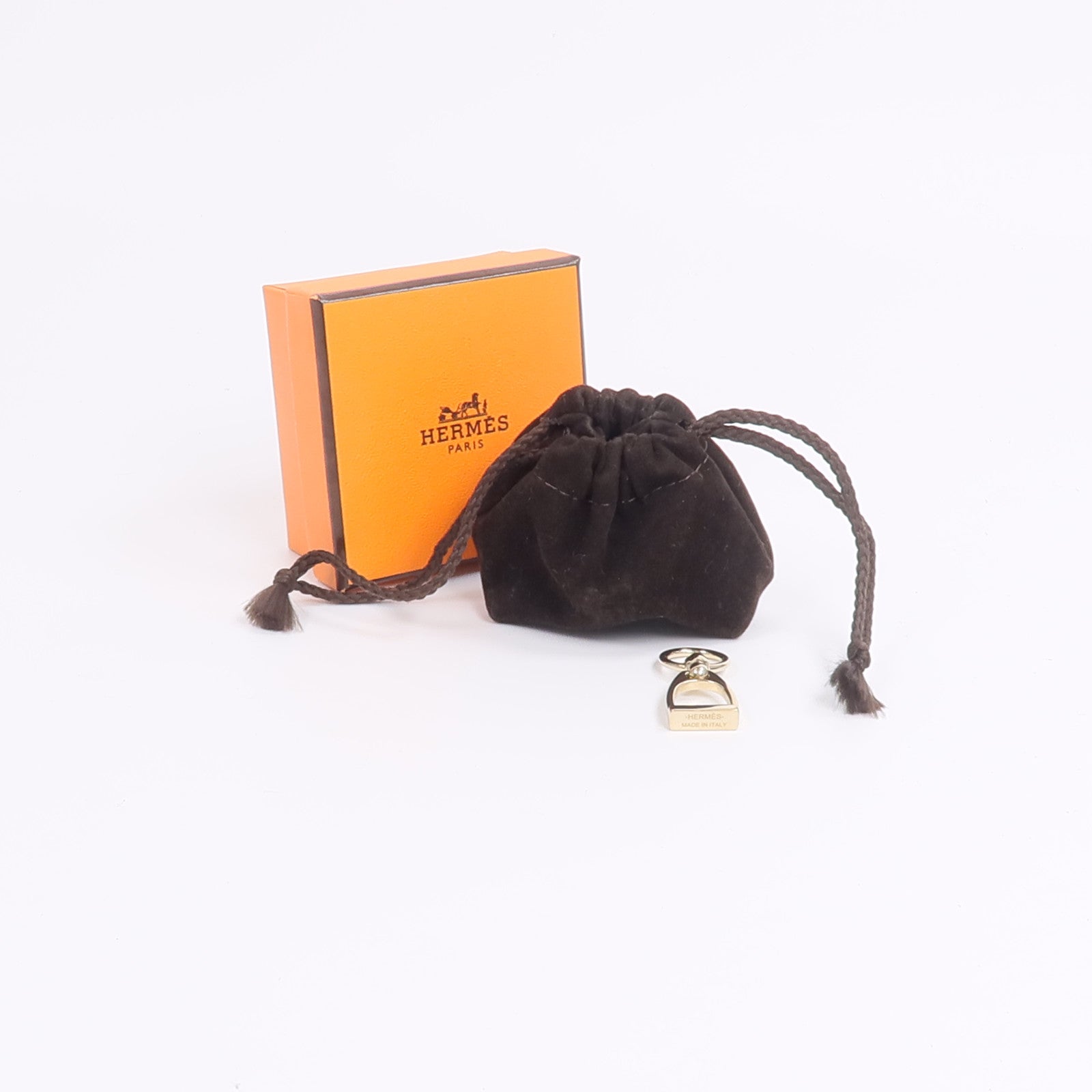 HERMES 黃銅Charms Etrier Twilly Ring絲巾扣