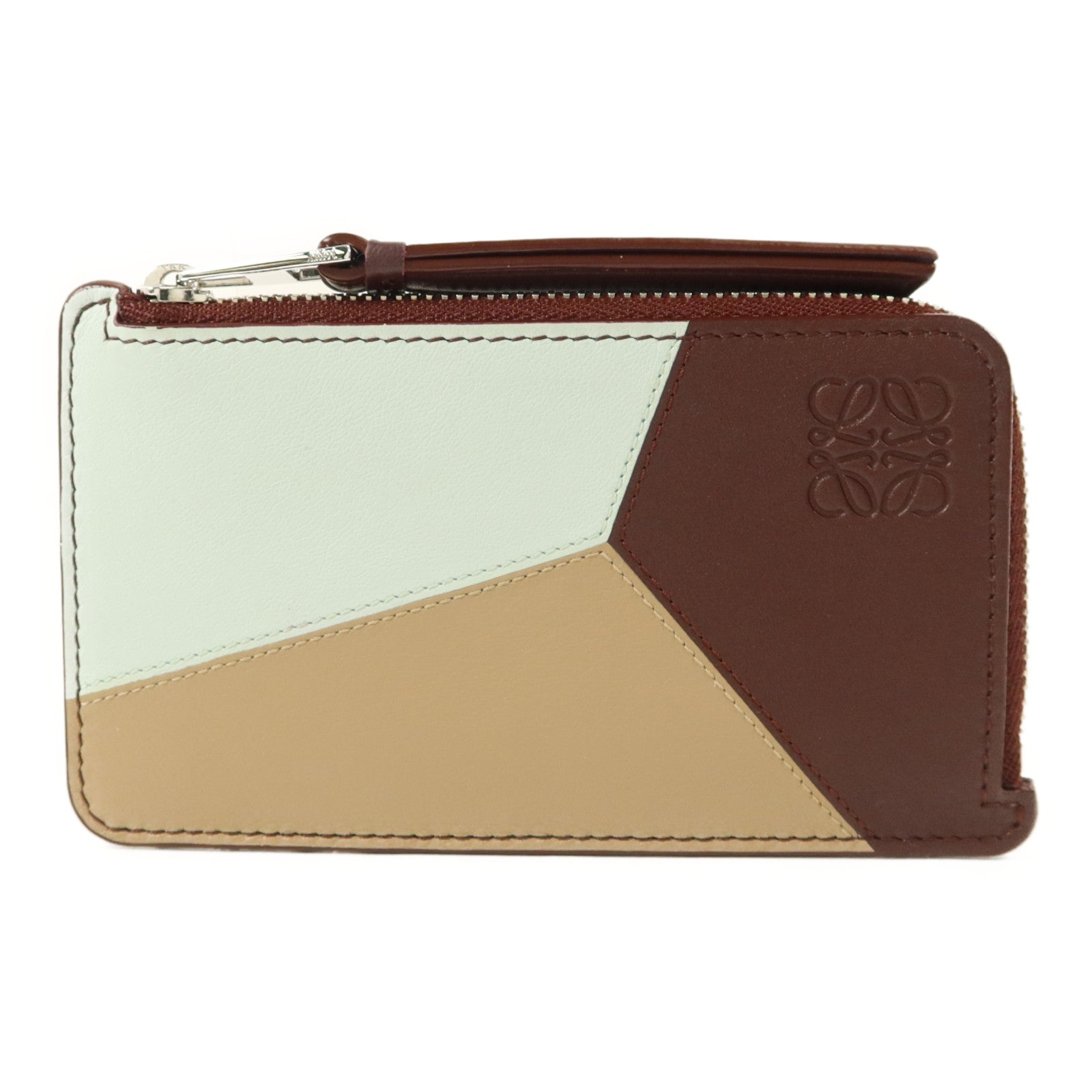 LOEWE 牛皮皮革Puzzle Card Case銀扣卡片套