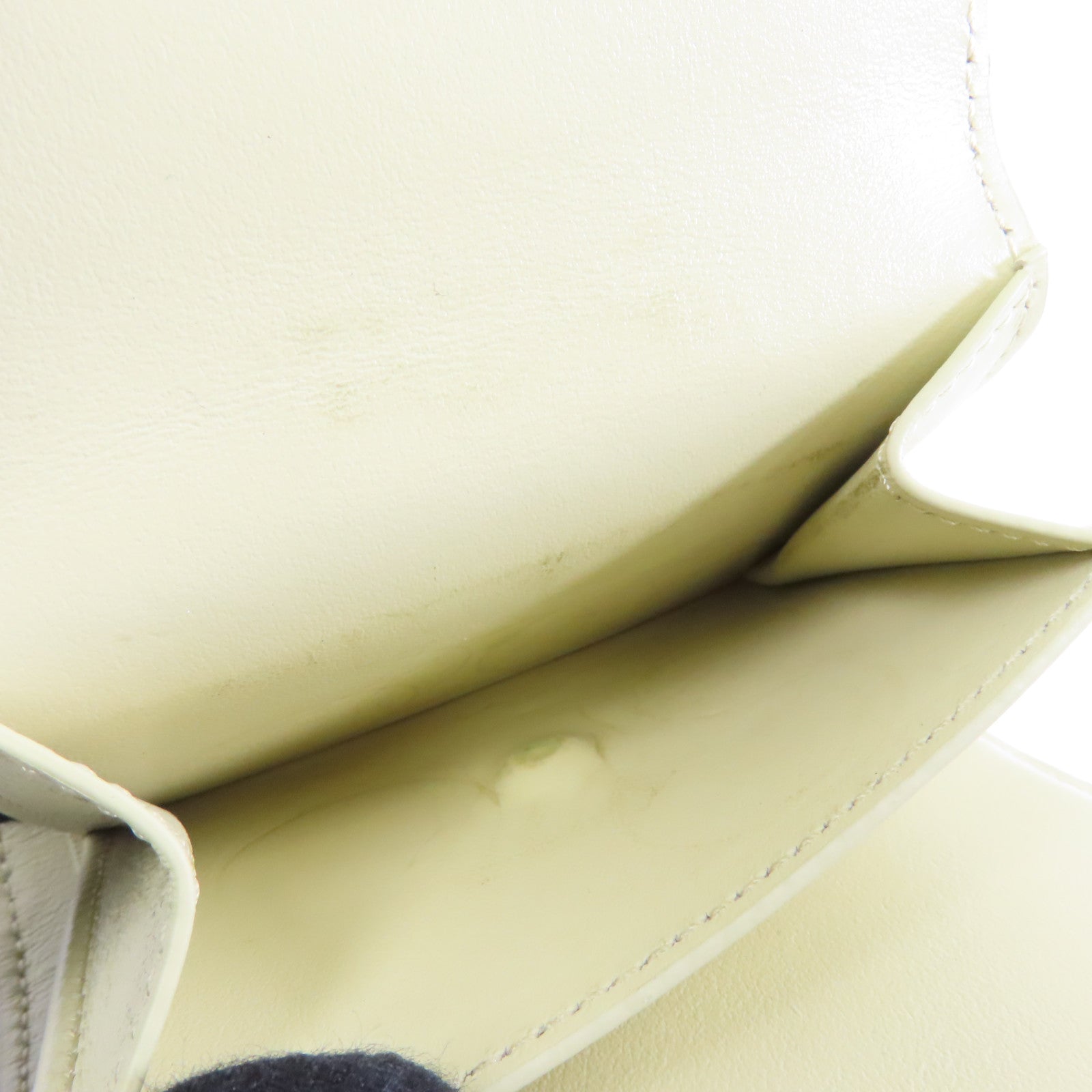CELINE 牛皮皮革Wallet金扣錢包米色