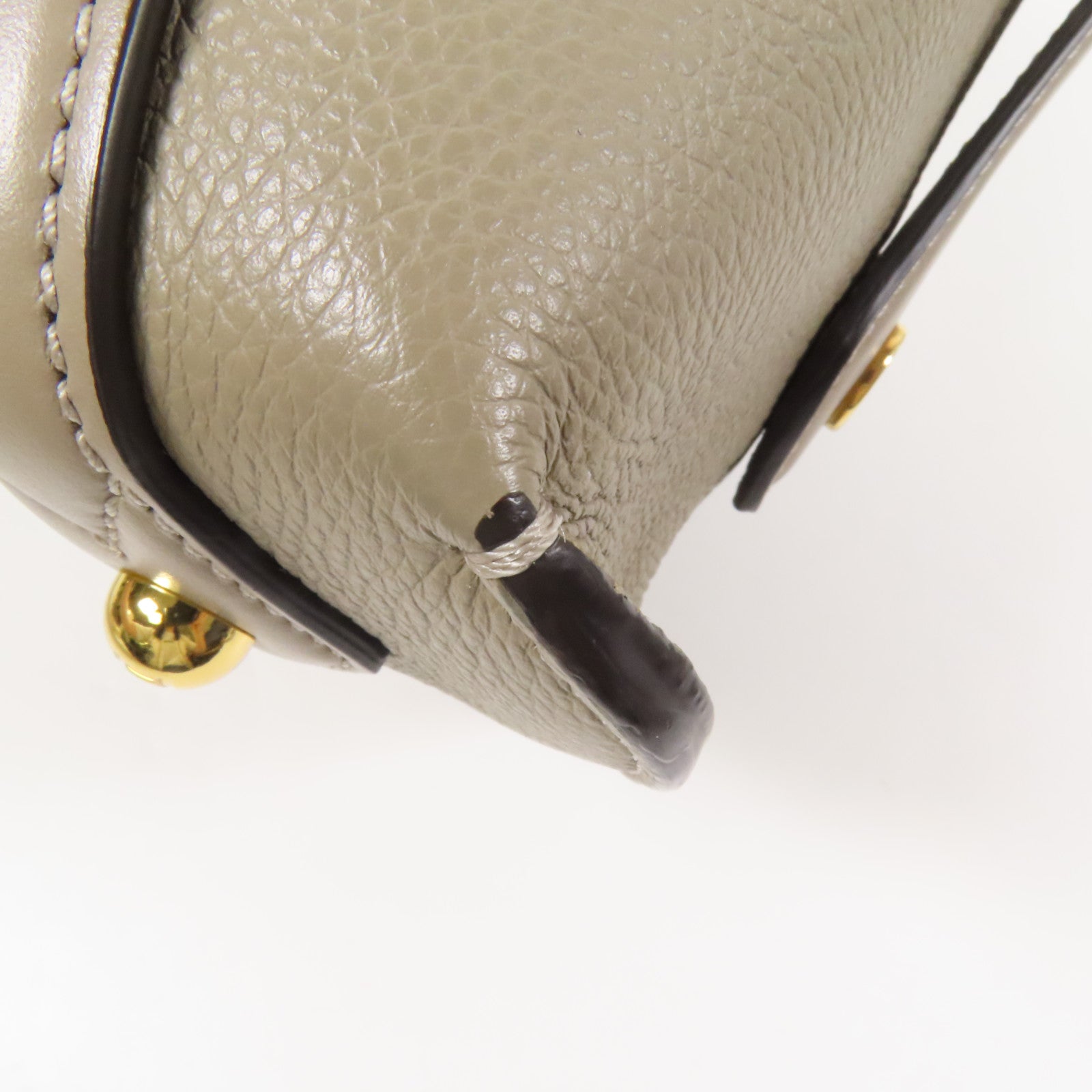 FENDI 牛皮皮革Boston 365金扣手挽肩背兩用袋米