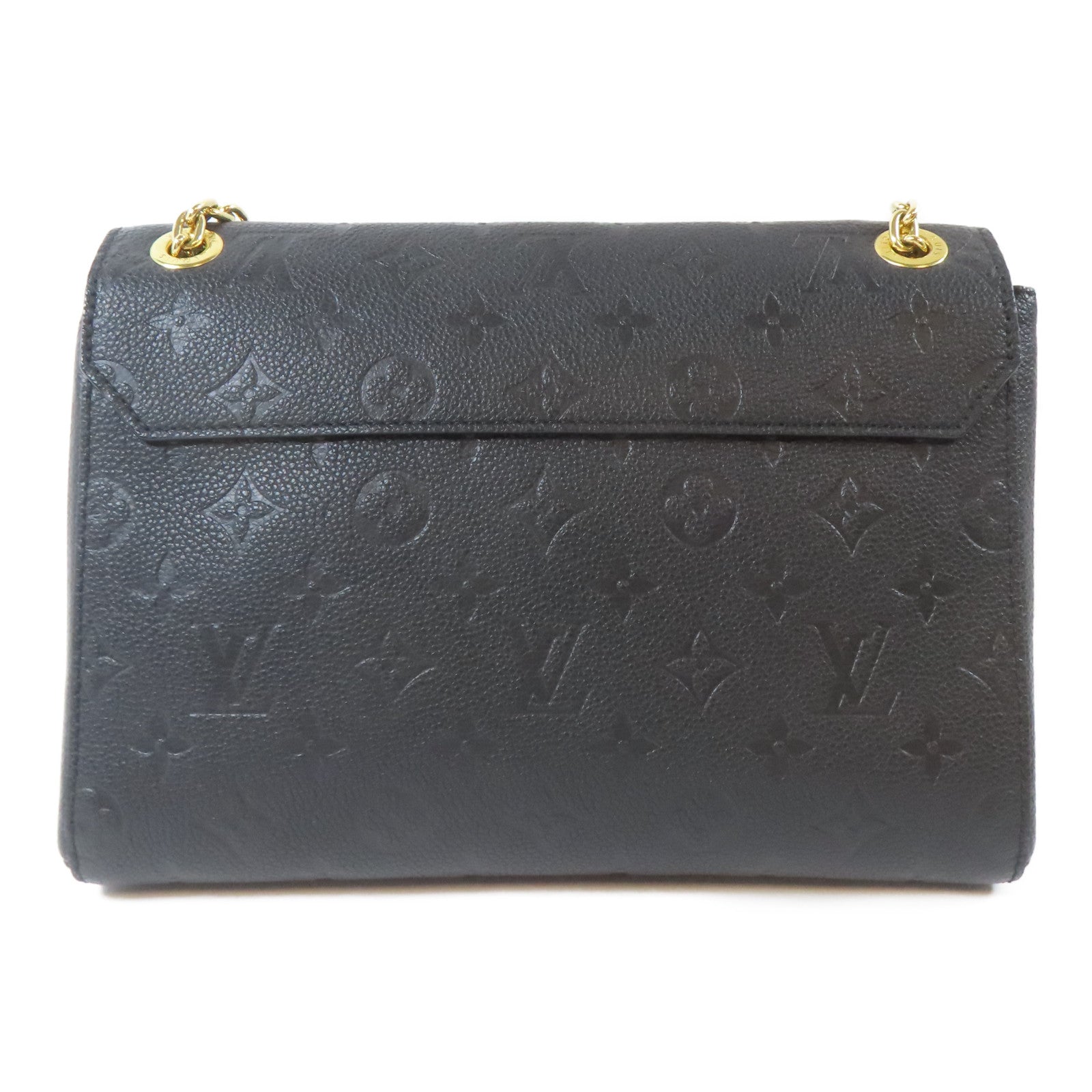 LOUIS VUITTON Monogram Empreinte Vavin PM金扣鏈帶肩背袋黑色