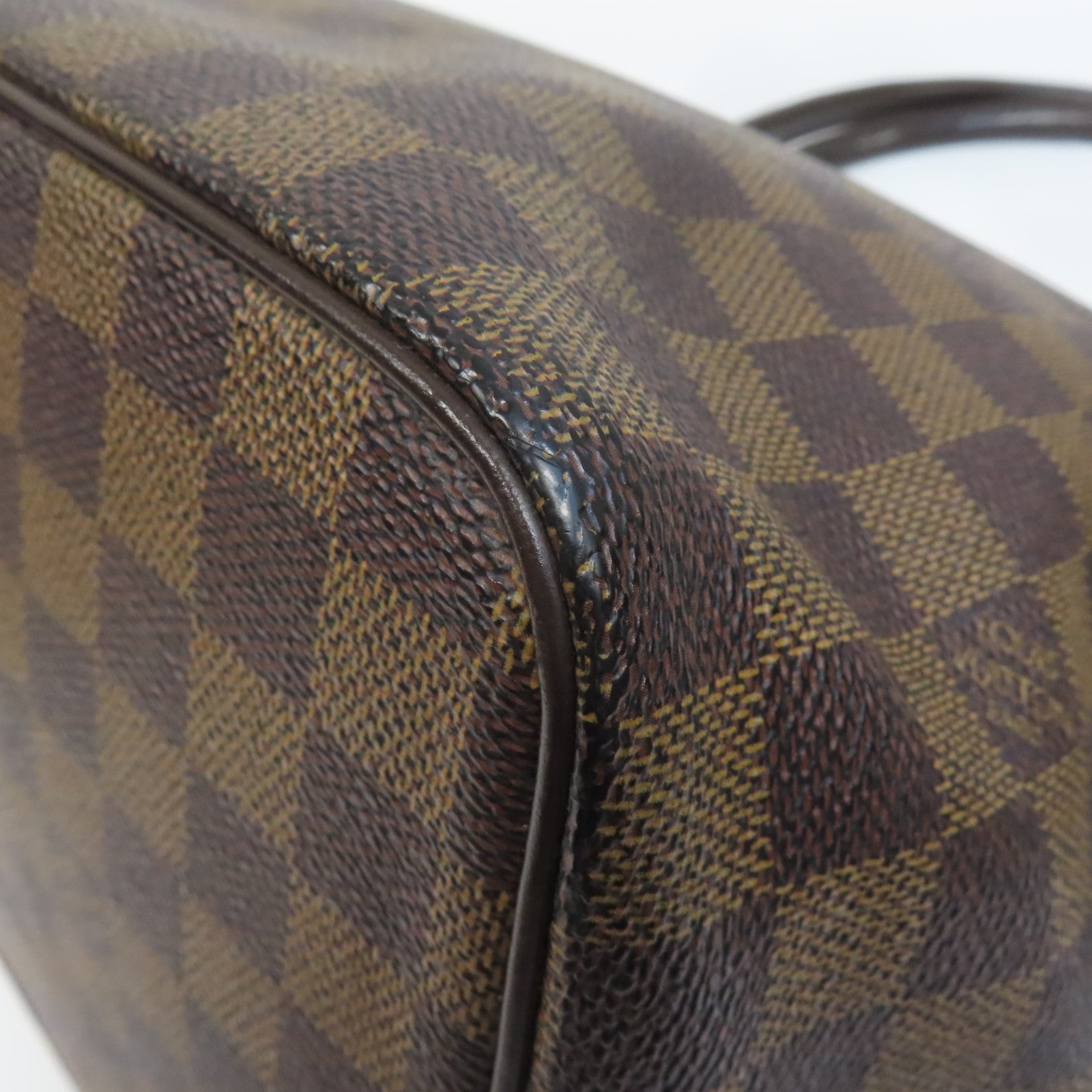 LOUIS VUITTON Damier Saleya MM金扣肩背袋啡色