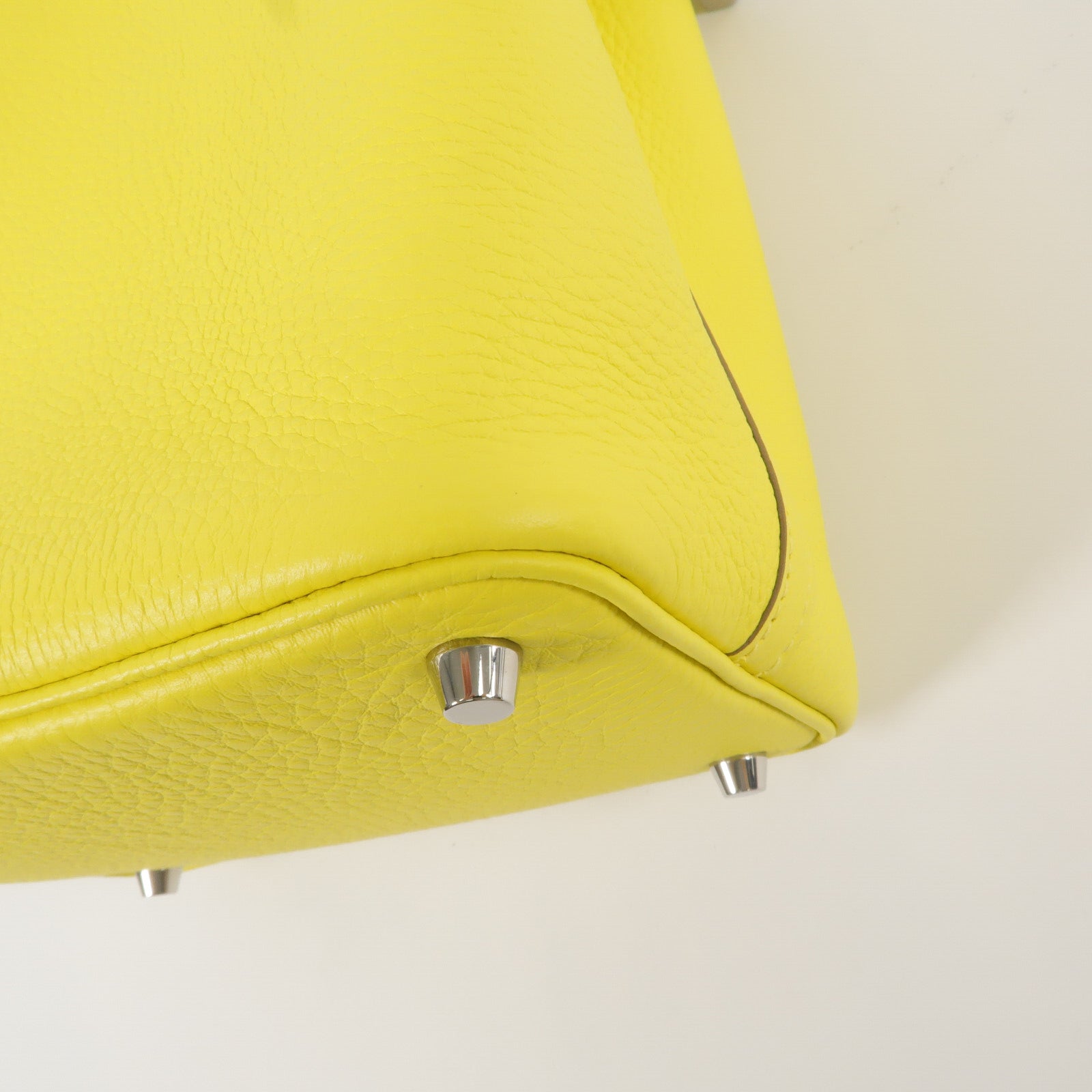 HERMES Clemence皮革Picotin PM手挽袋Jaune de Naples