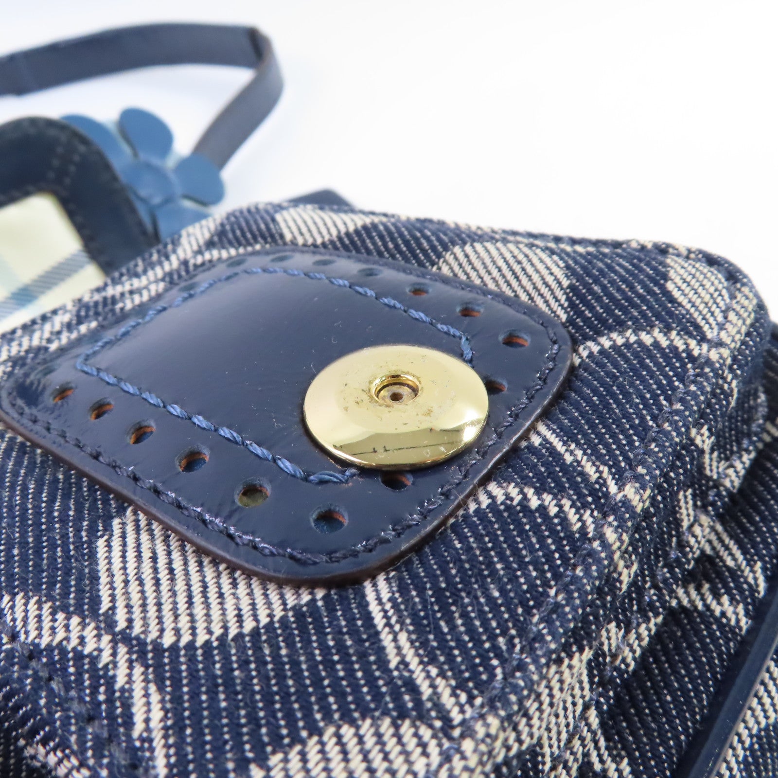 COACH 帆布Shoulder Bag金扣肩背袋藍色