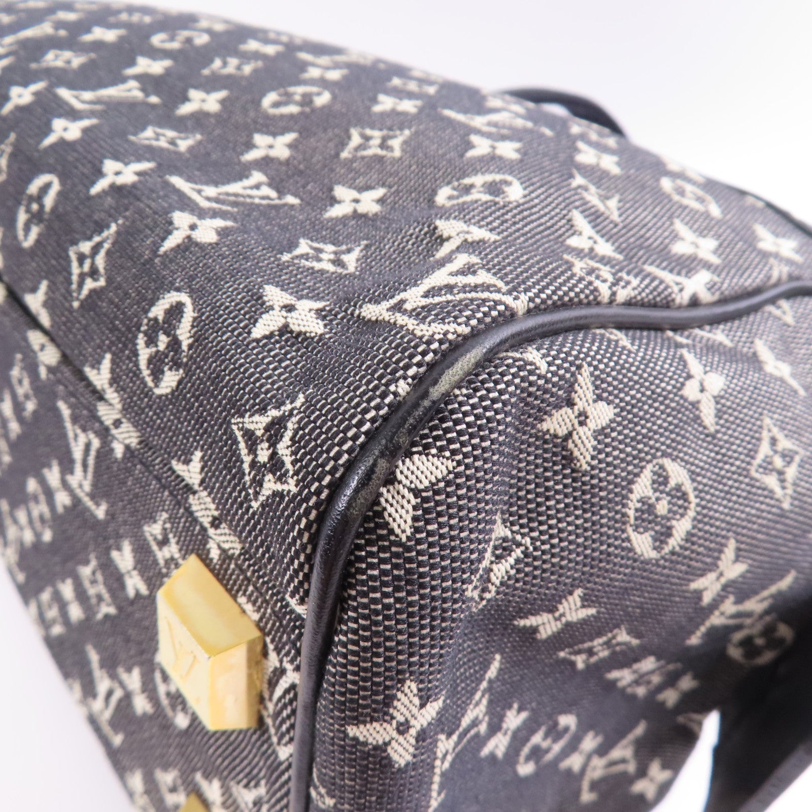LOUIS VUITTON Monogram Mini Josephine PM金扣肩背袋黑色/米色