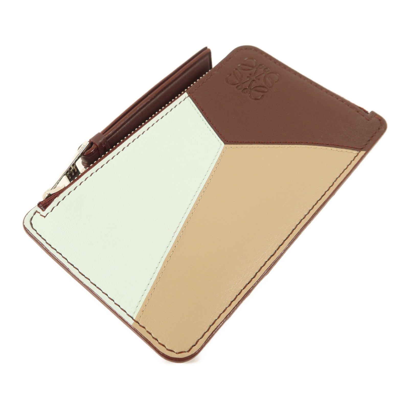 LOEWE 牛皮皮革Puzzle Card Case銀扣卡片套