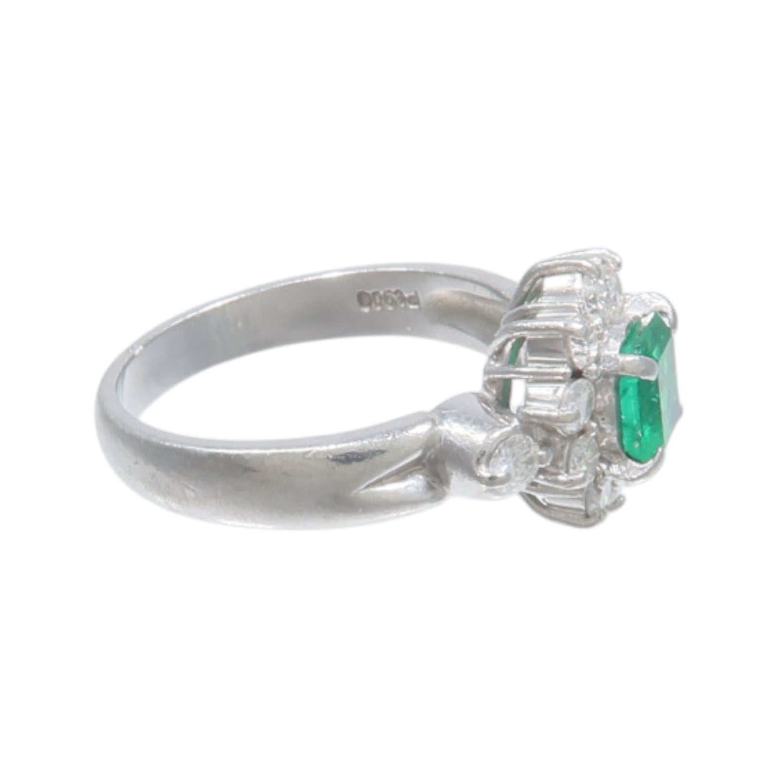 JEWELRY PT900鉑金Emerald Diamond Ring綠寶石/鑽石戒指