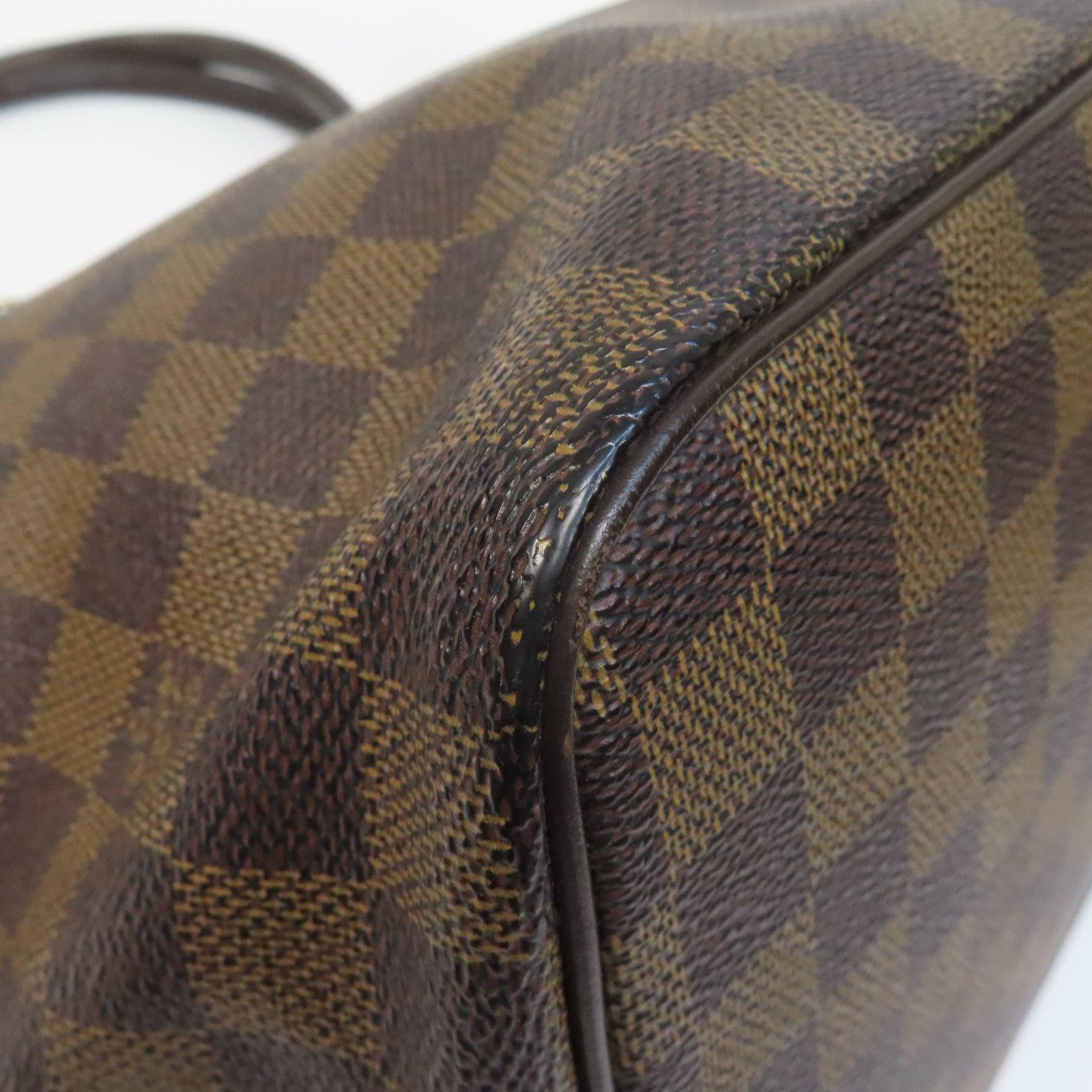 LOUIS VUITTON Damier Saleya MM金扣肩背袋啡色