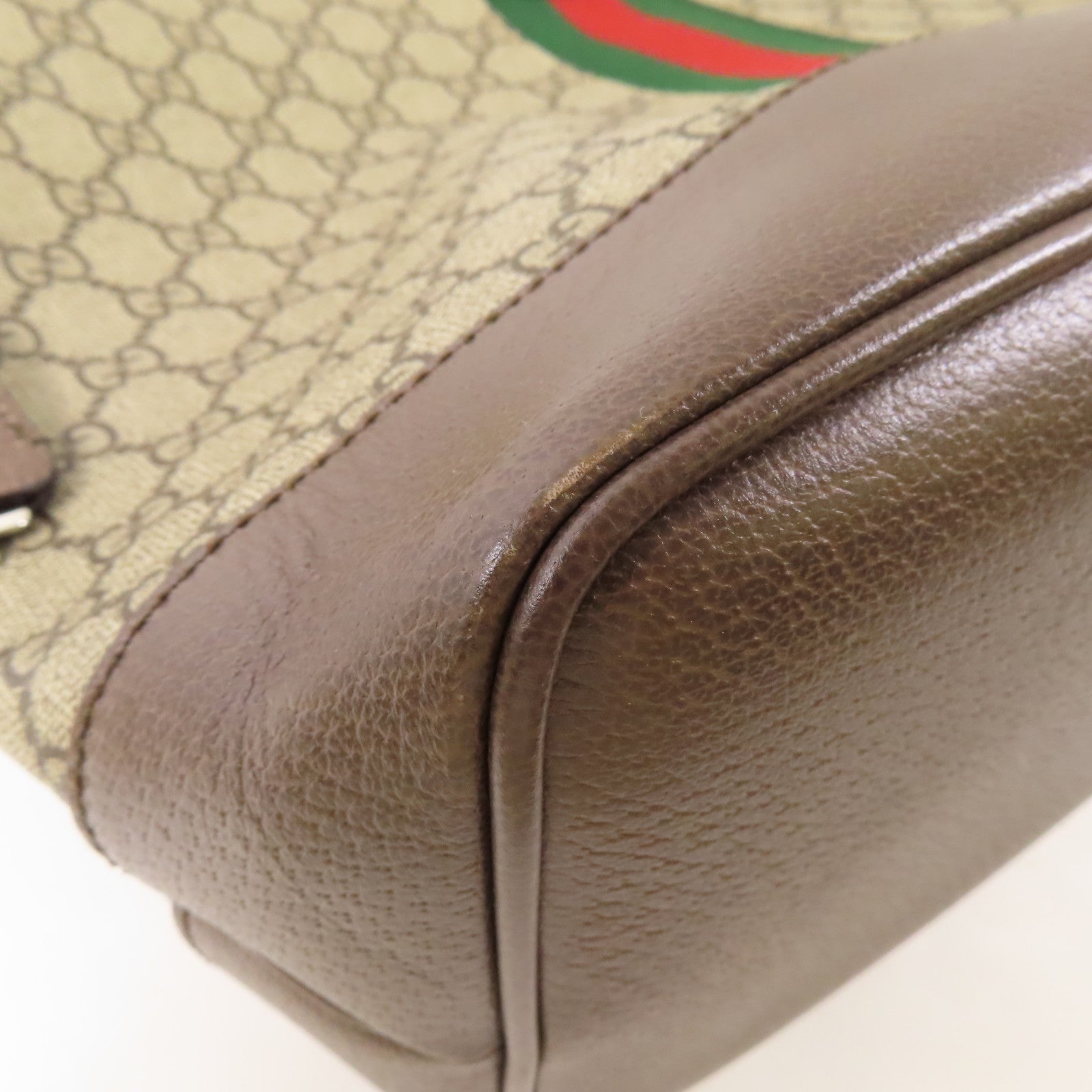 GUCCI GG GHW Supreme Ophidia Shoulder Bag 781392 Coated Canvas Brown