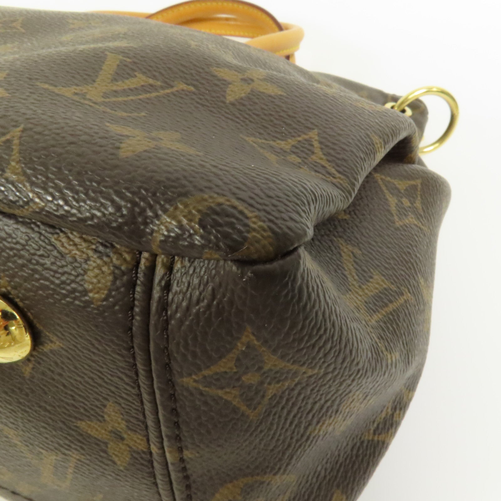 LOUIS VUITTON Monogram Pallas金扣手挽肩背兩用袋棕色/紅色