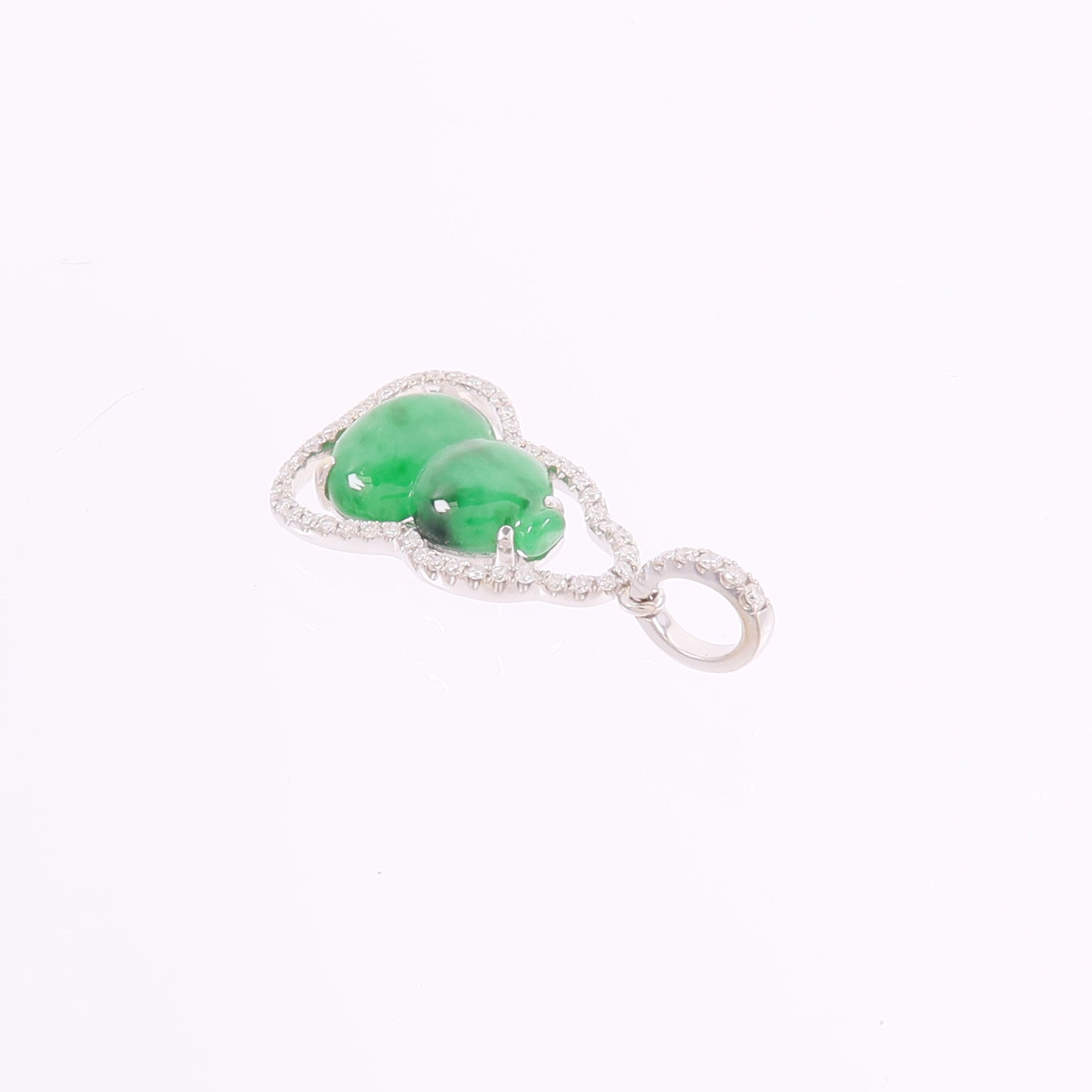 JEWELRY 18K白金Jade Diamond Pendant Top翡翠/鑽石吊墜