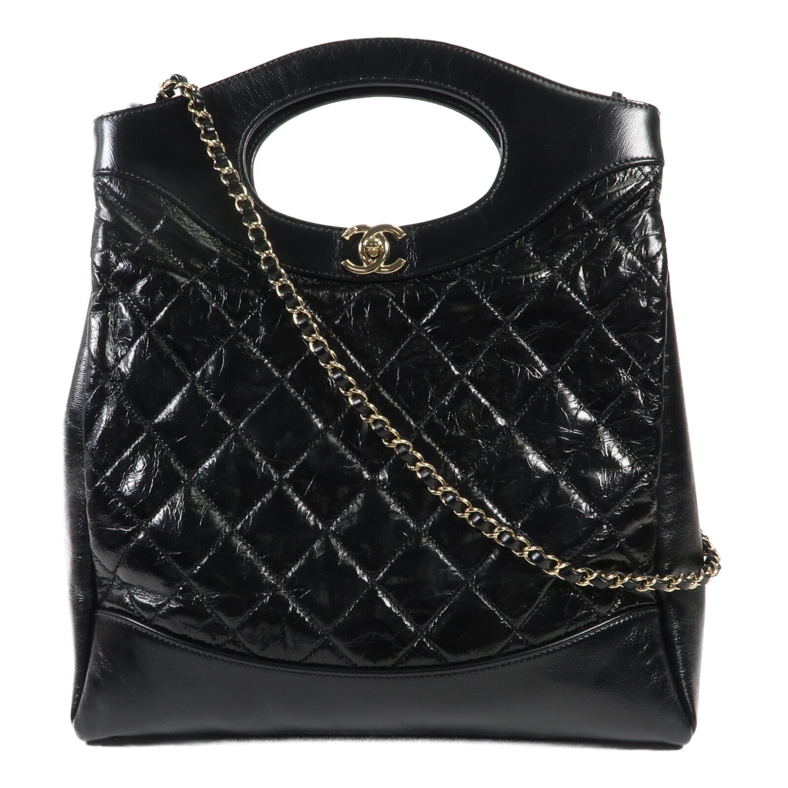 CHANEL 牛皮皮革Chanel 31金扣手挽肩背兩用袋